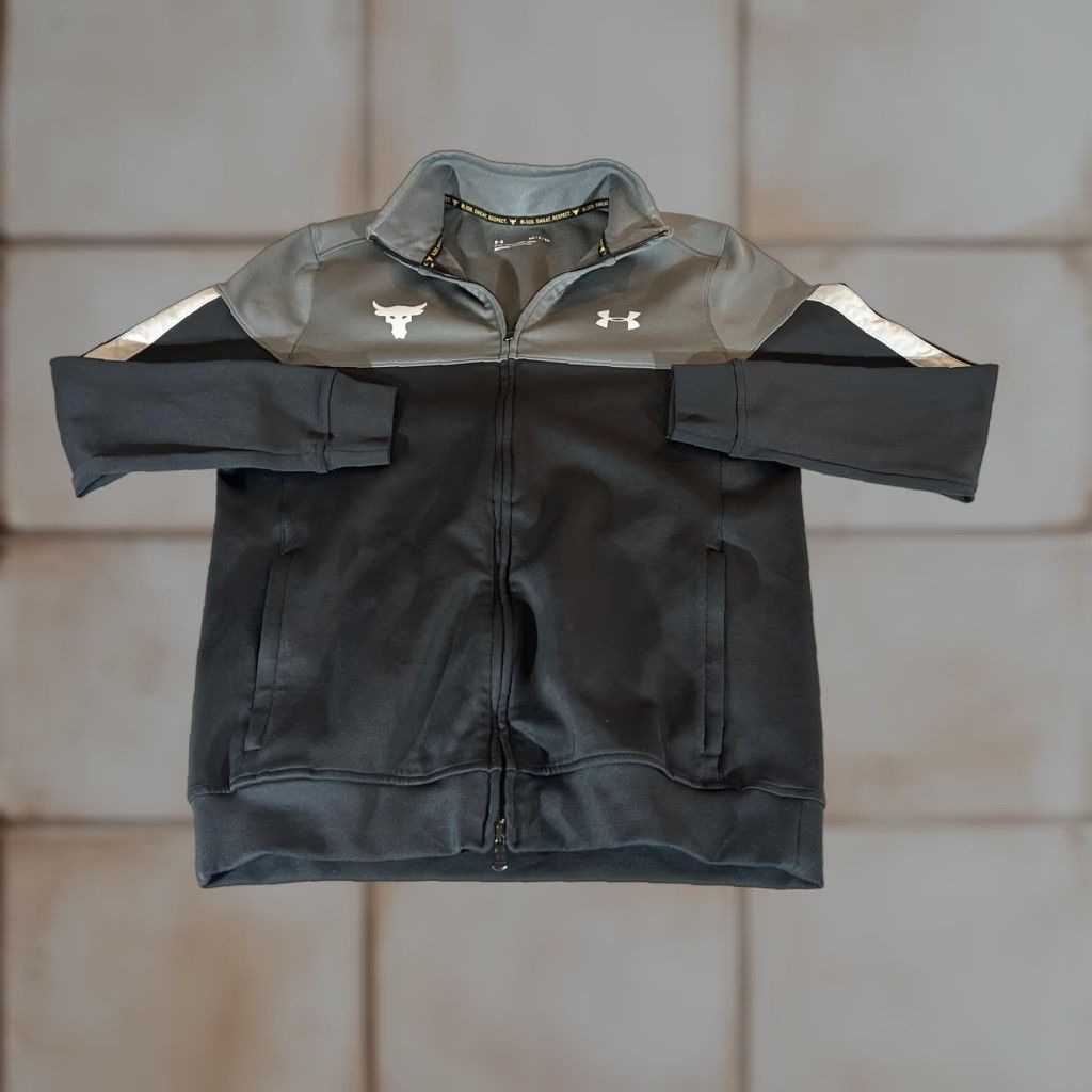 Under Armour Under Armour Project Rock Jacket Mens Small Black Full Zip Track Gym Fitted UA Size US S / EU 44-46 / 1 - 1 Thumbnail