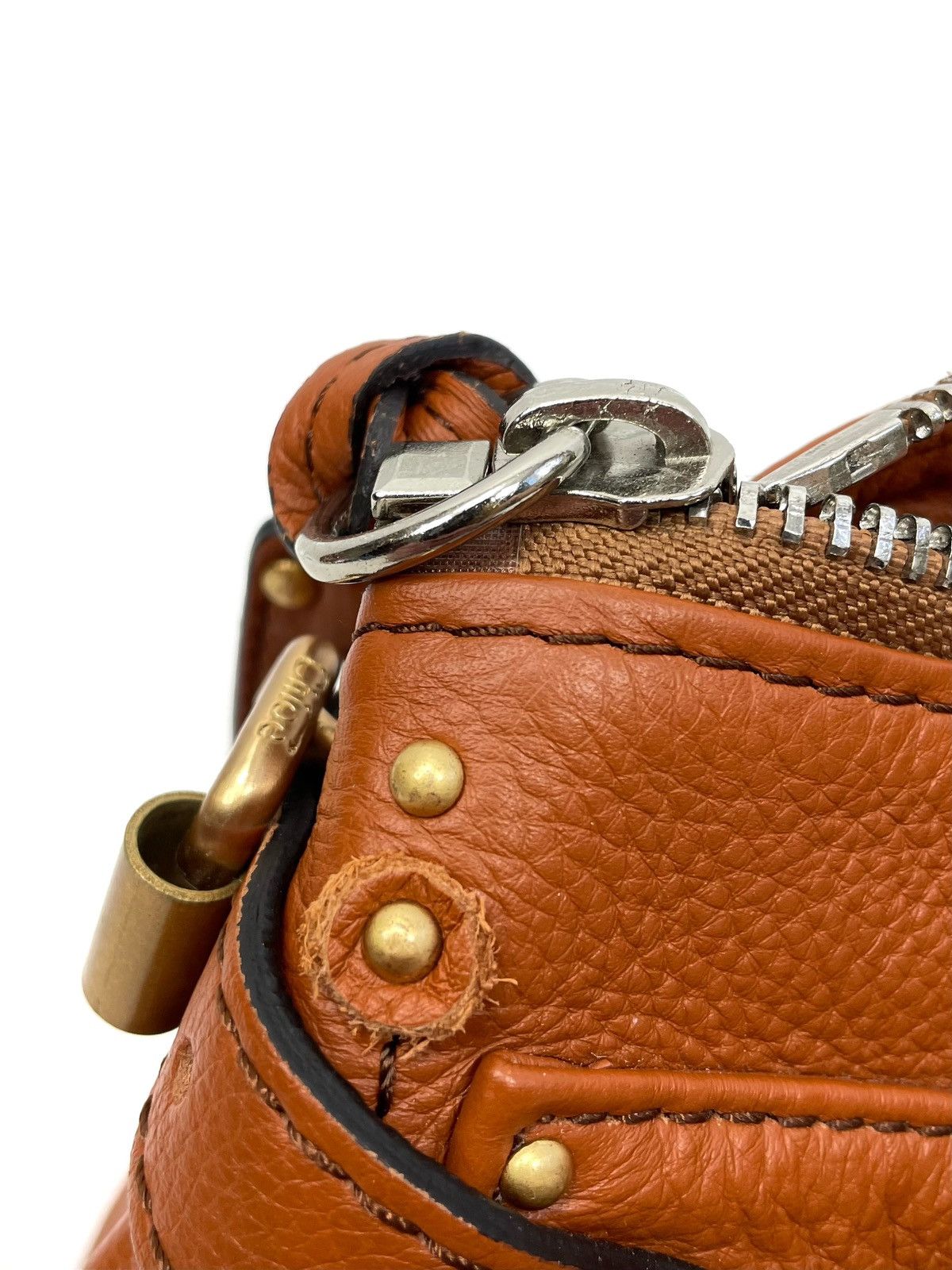 Chloe Chloé Paddington Medium Satchel Bag – Tan Pebbled Leather Size ONE SIZE - 9 Thumbnail