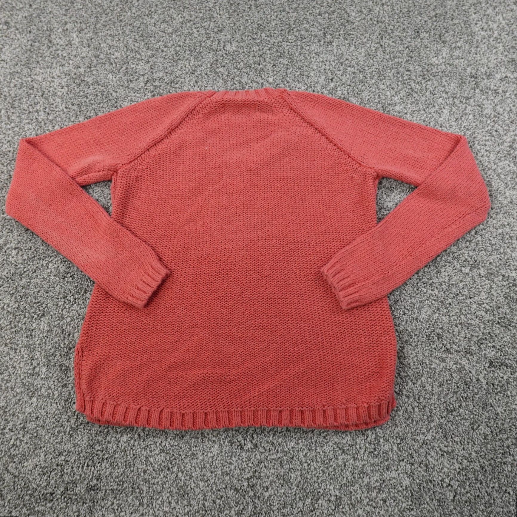 Abercrombie & Fitch Abercrombie & Fitch Sweater Womens S Pink Aran Knit Crewneck Pullover Size S / US 4 / IT 40 - 4 Thumbnail