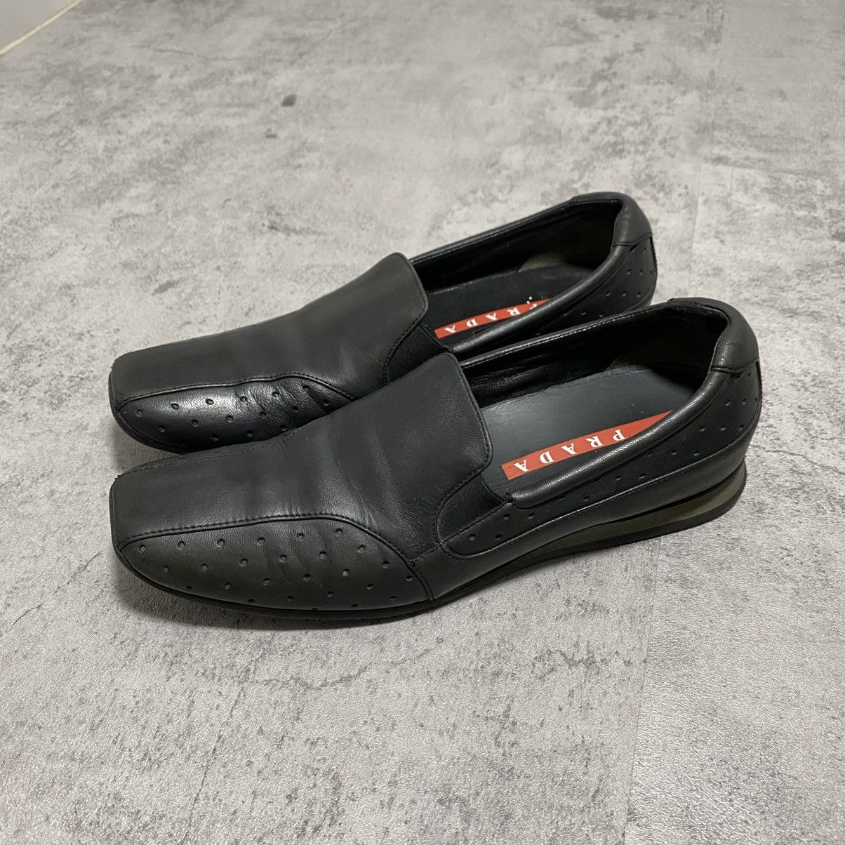 Prada PRADA RED TAB LEATHER SLIP-ON SHOES Size US 7 / EU 40 - 2 Thumbnail