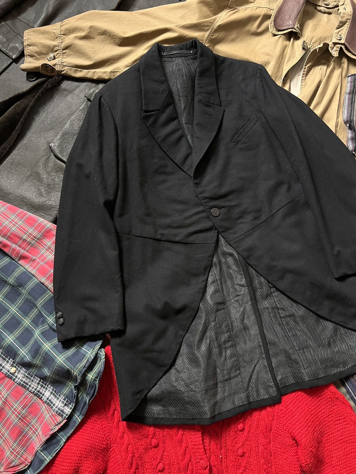 Vintage Vintage Antique One Button Wool Tailcoat Blazer Size US M / EU 48-50 / 2 - 5 Thumbnail