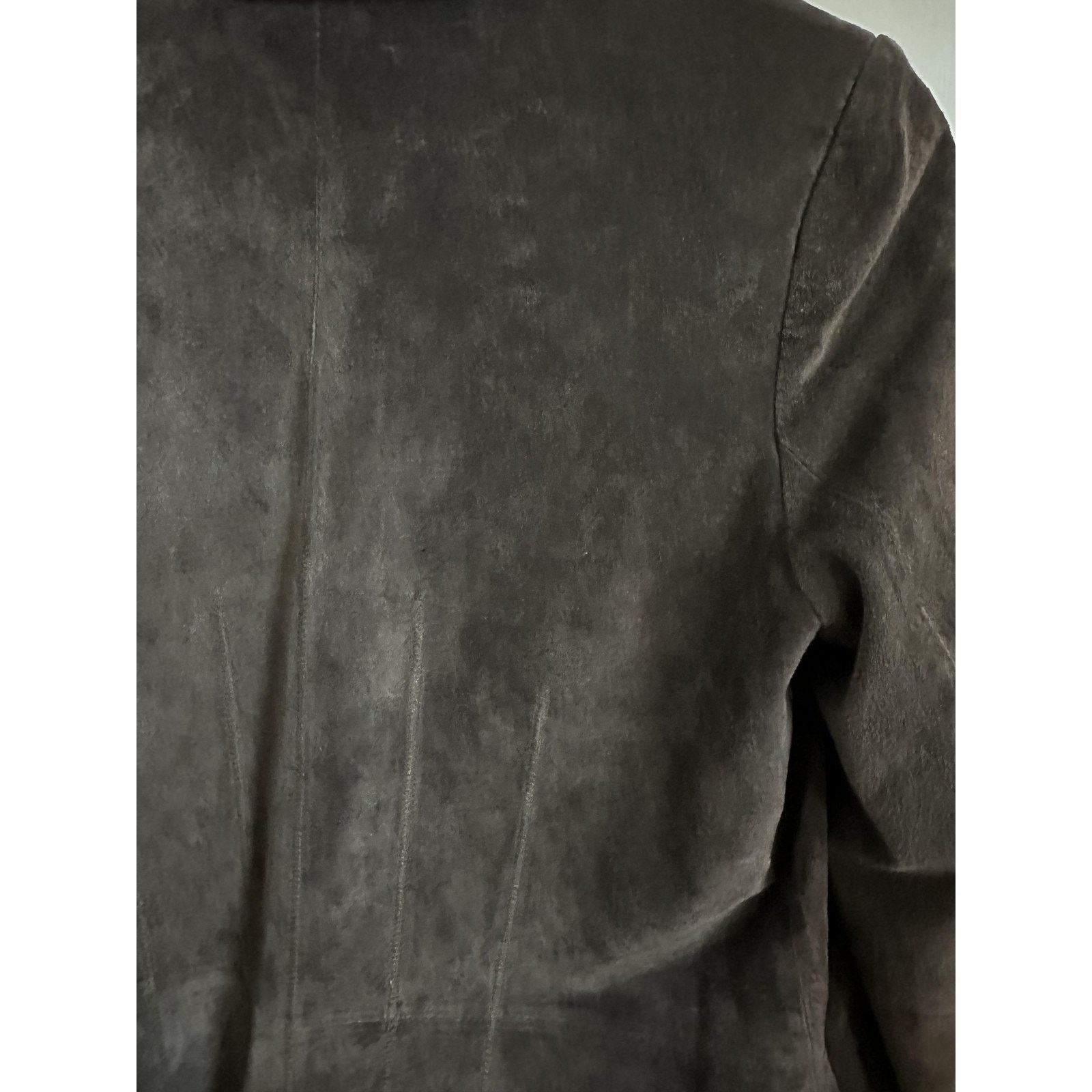 Vintage Parisian vintage Blazer Jacket Brown Leather Ruffle Peplum Size M / US 6-8 / IT 42-44 - 8 Thumbnail
