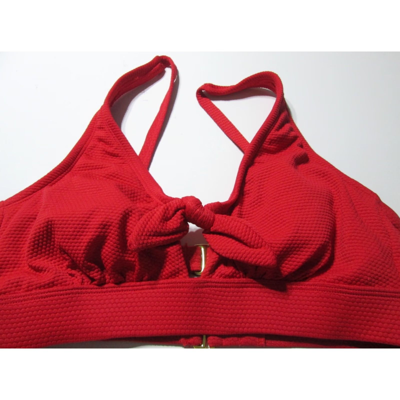 Vintage Kona Sol Womens Size S Bikini Top Red Wireless Bralette Lined Bow Wide Straps Size S / US 4 / IT 40 - 2 Thumbnail