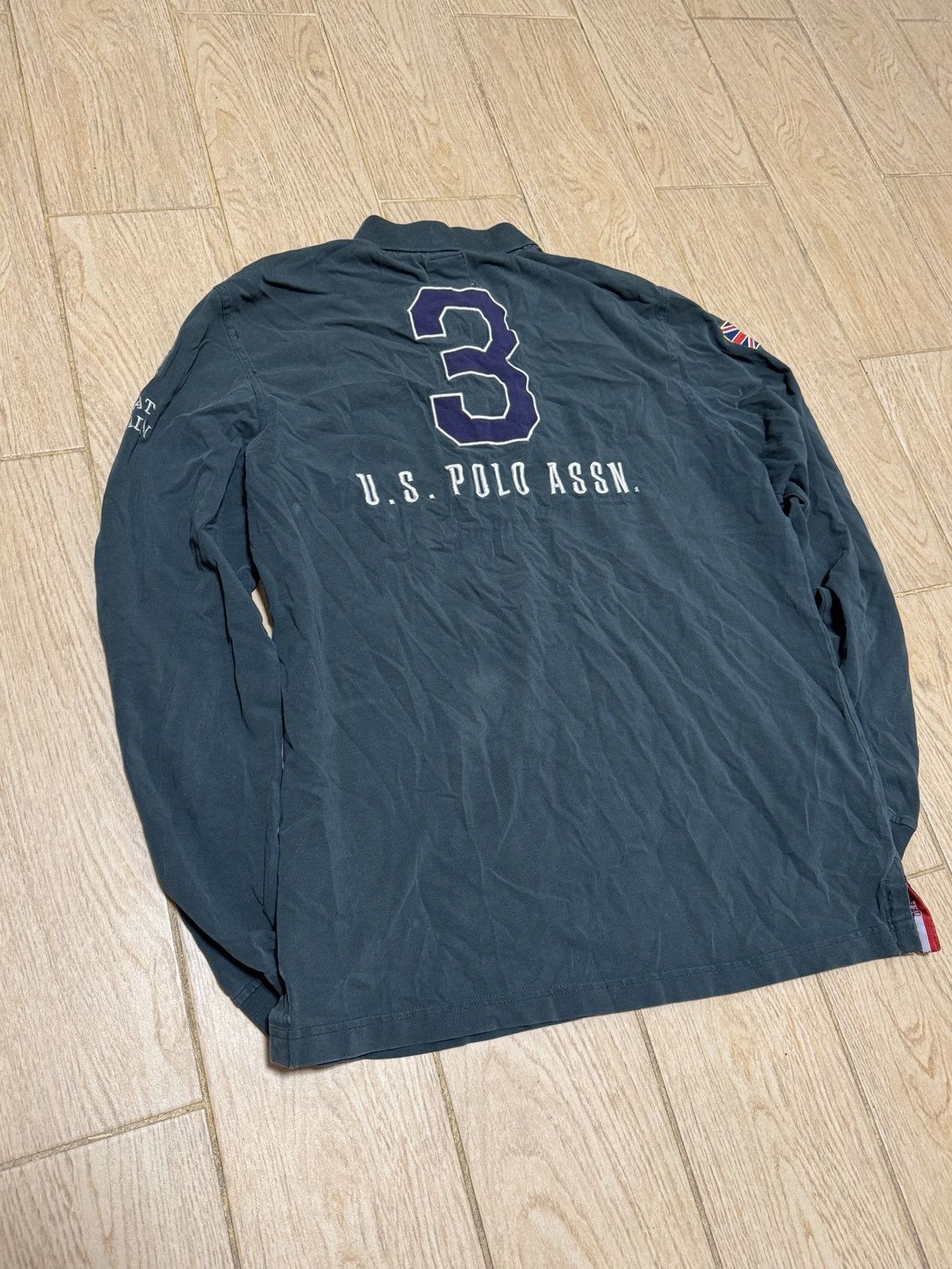 U.S. Polo Assn. × Vintage Vintage Polo Ralph Lauren Style Distressed Rugby Sweatshirt Size US L / EU 52-54 / 3 - 6 Thumbnail