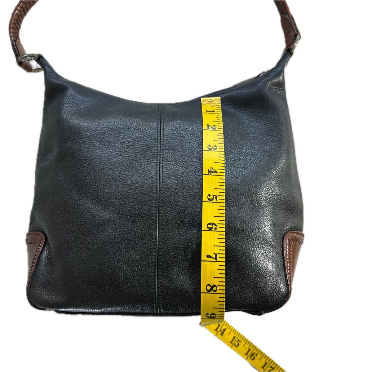 Fossil Vintage Fossil Black Leather Accents Brailed Strap Hobo Bag Size ONE SIZE - 18 Thumbnail