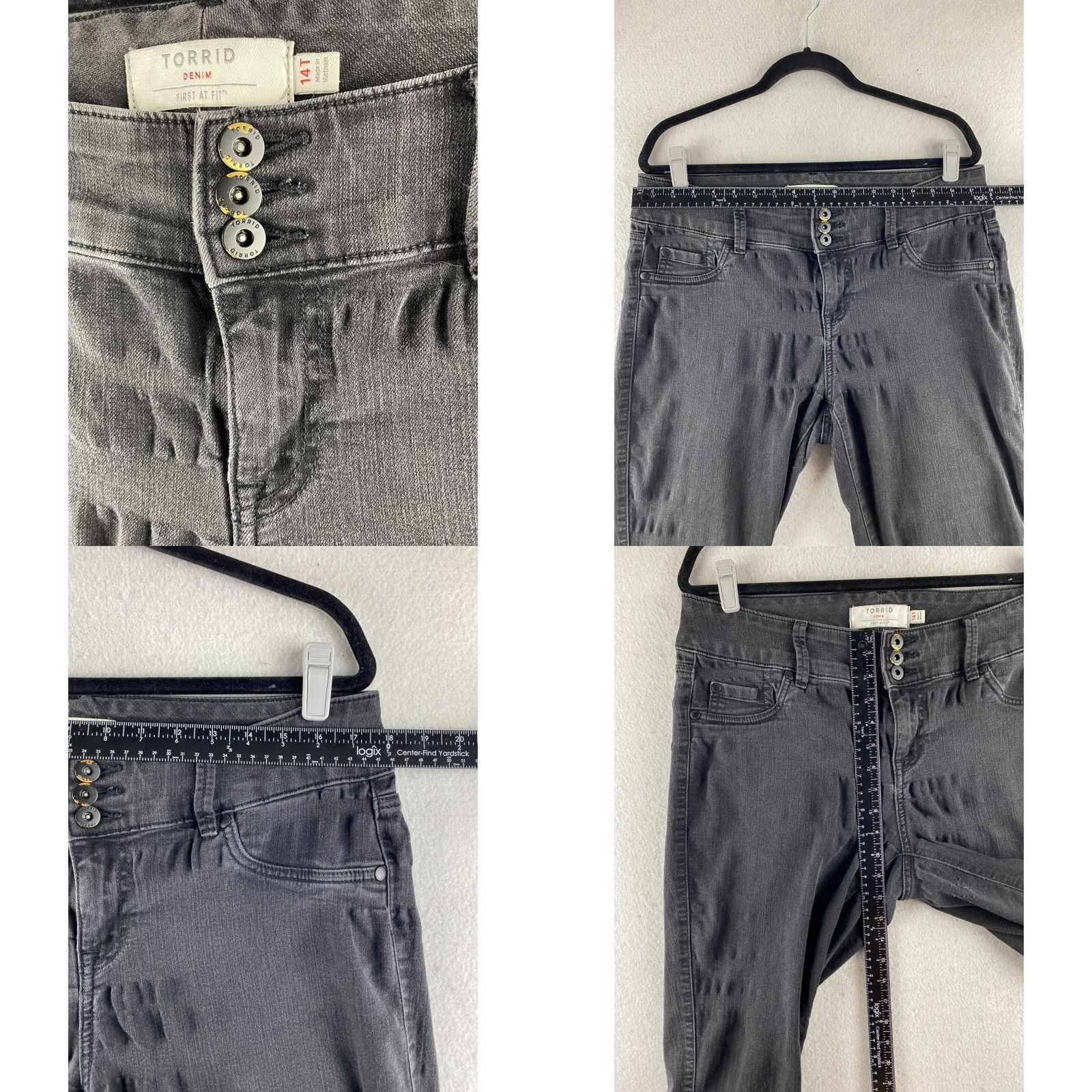 Torrid Torrid Jeans Womens 14 Tall Dark Wash Skinny 5-Pocket Denim Stretch Black Modern Vintage: No Size 36" / US 14 / IT 50 - 8 Thumbnail