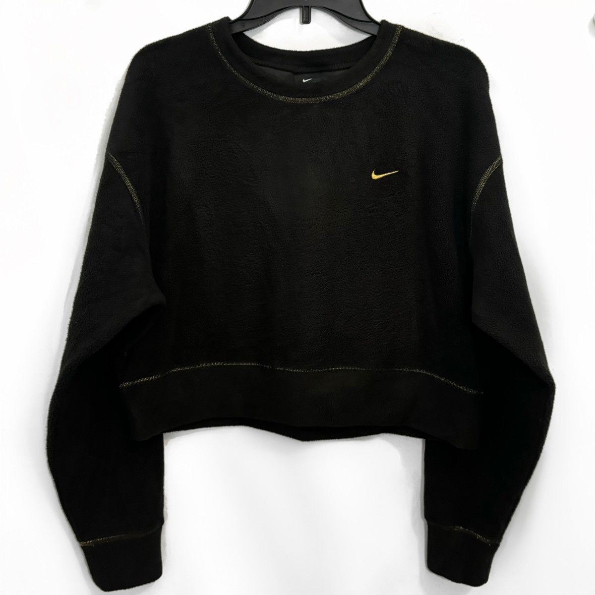Nike Black & Gold Fuzzy Nike Sweatshirt Size L / US 10 / IT 46 - 2 Thumbnail