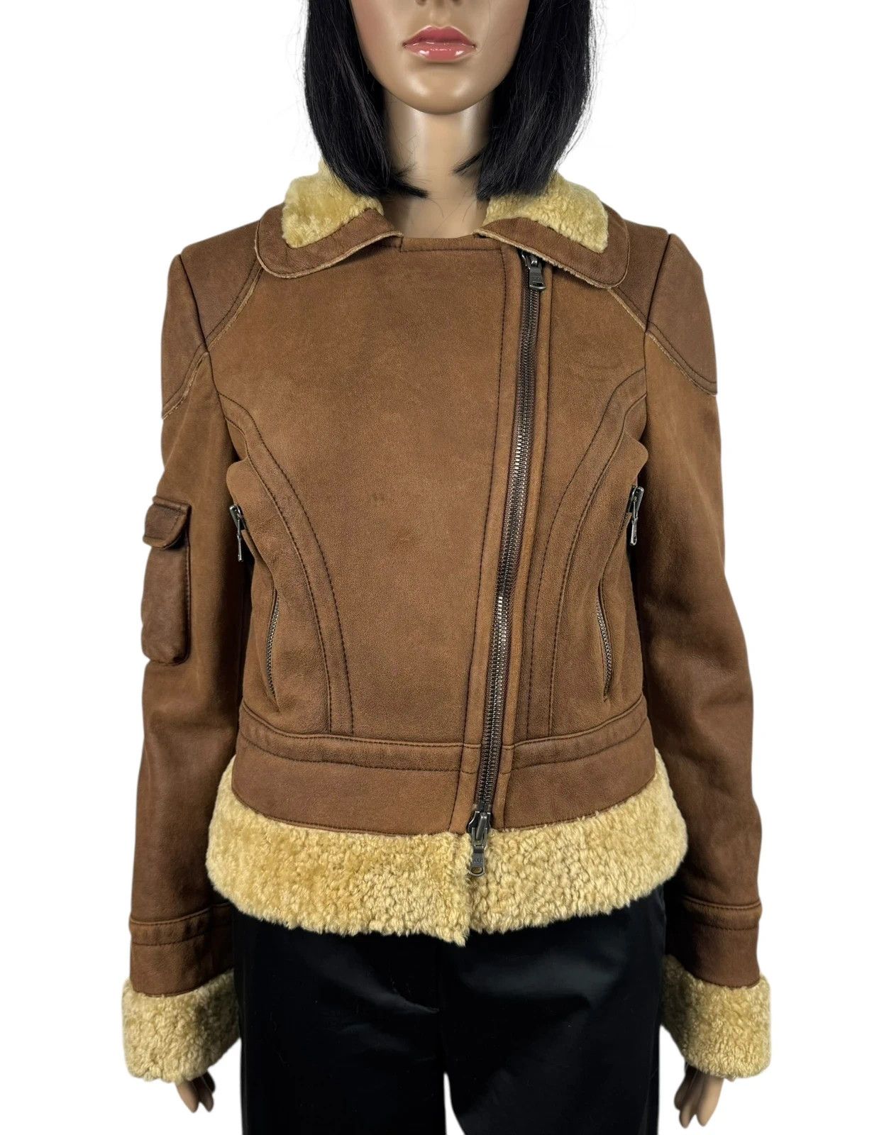 Tod's Tod’s Genuine Leather Shearling Biker Jacket size 44 Size M / US 6-8 / IT 42-44 - 3 Thumbnail