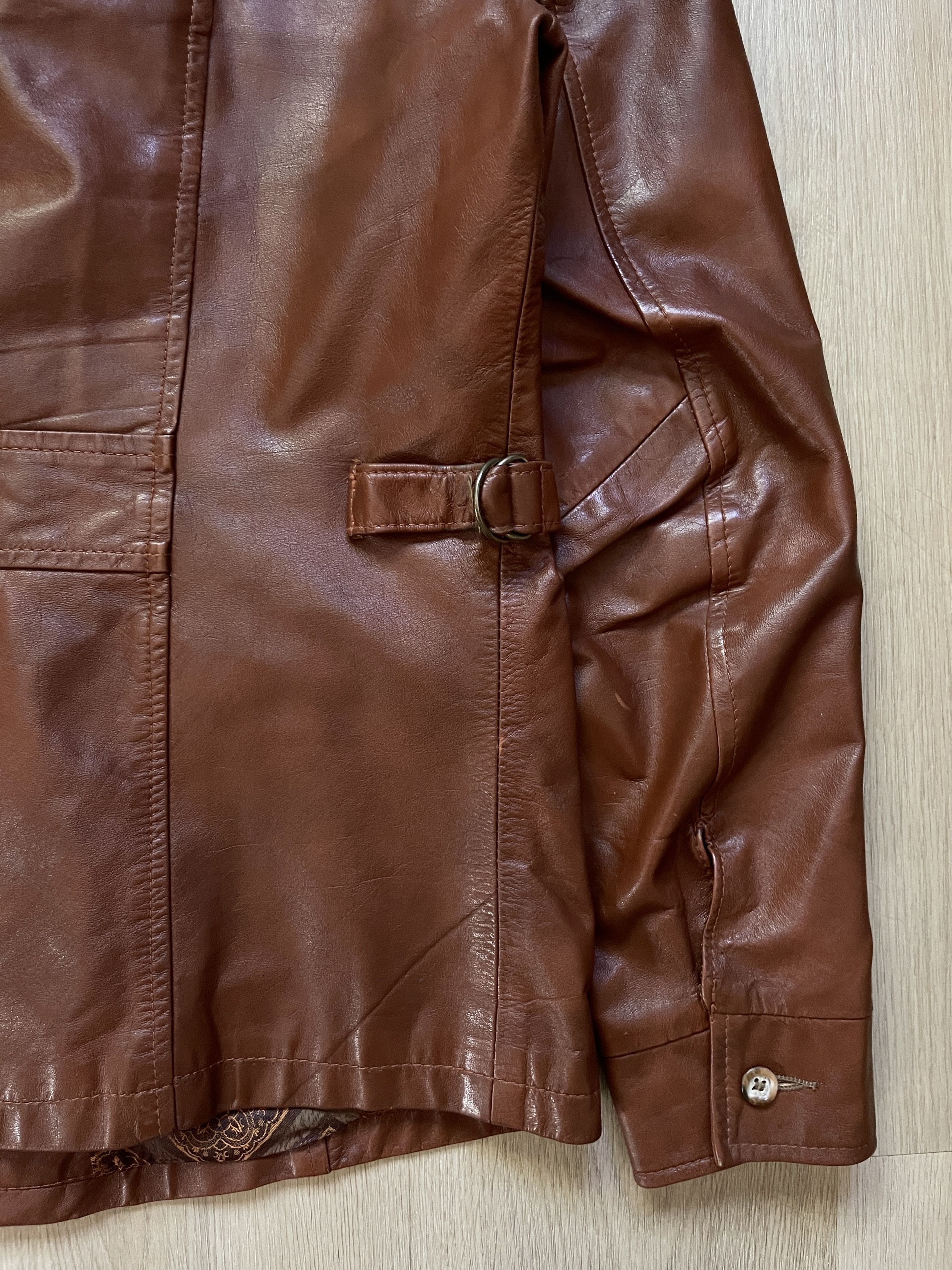 Genuine Leather × Vintage 70s Brown Leather Jacket Size US L / EU 52-54 / 3 - 7 Thumbnail