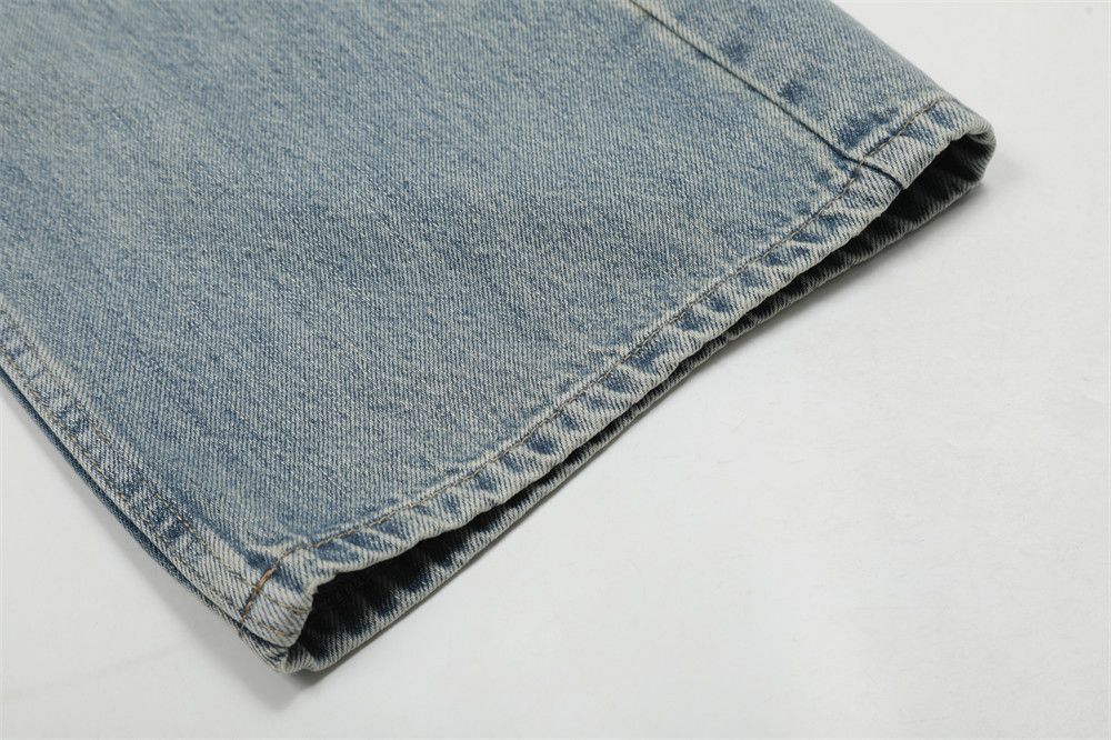 Jean Washed men's hip-hop trendy loose-fitting flared jeans Size US 32 / EU 48 - 6 Thumbnail