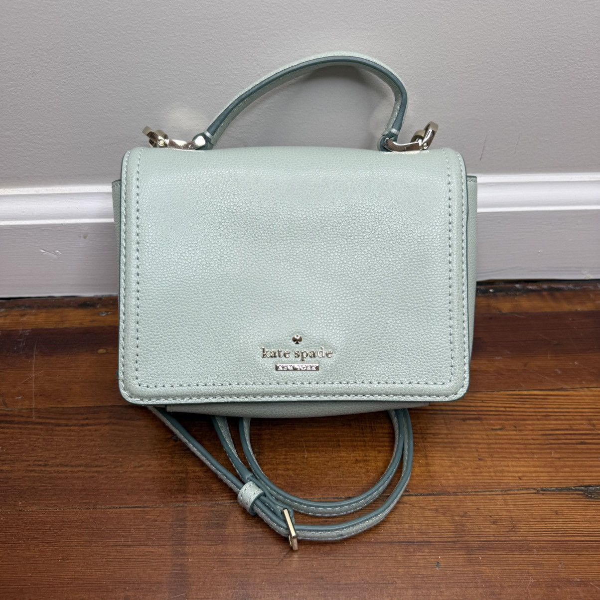 Kate Spade kate spade Mint Green Pebbled Leather Crossbody with Chain Size ONE SIZE - 1 Thumbnail