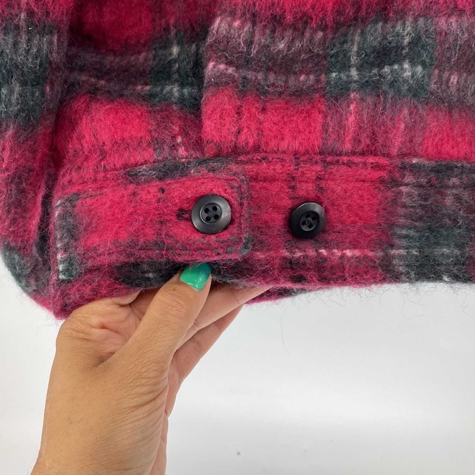 Other Wool blend shacket bomber pink red green in color oversized Size L / US 10 / IT 46 - 8 Thumbnail