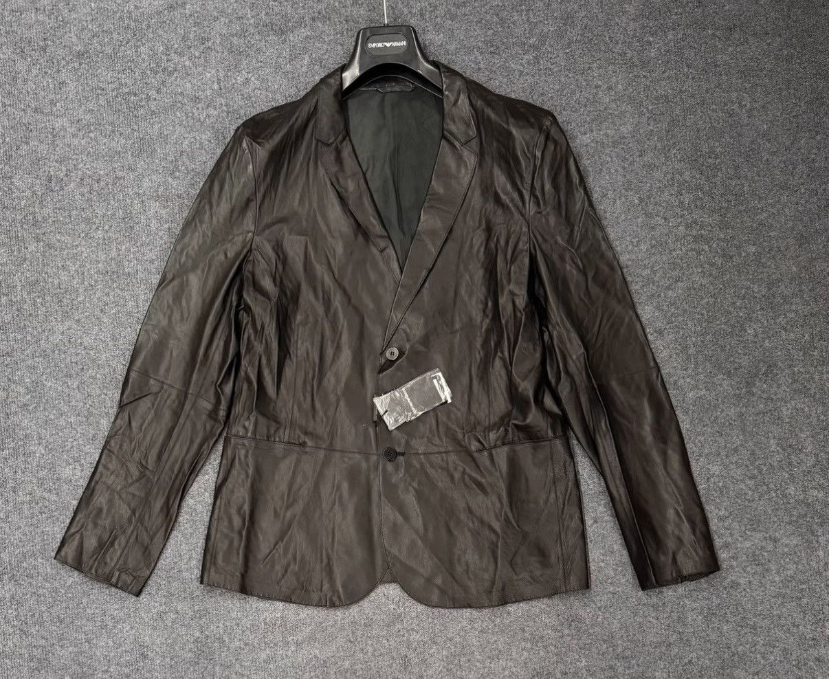 Emporio Armani Emporio Armani Men's Lambskin Jacket Size US L / EU 52-54 / 3 - 1 Thumbnail