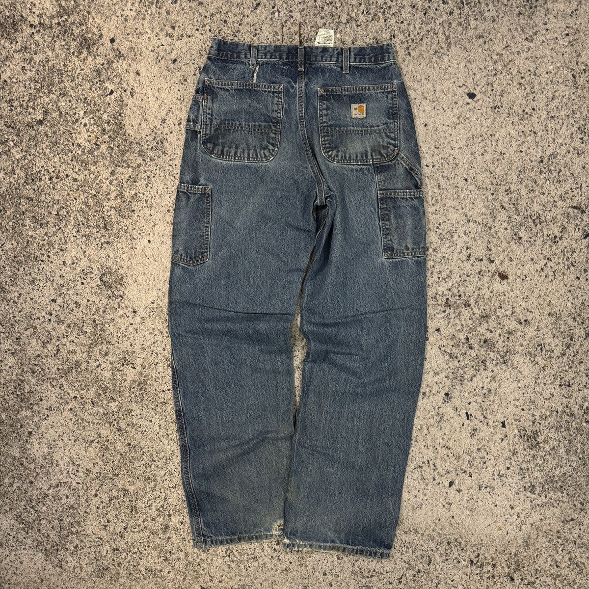 Carhartt Vintage Carhartt Thrashed Faded Denim Carpenter Jeans Grunge Size US 30 / EU 46 - 2 Thumbnail