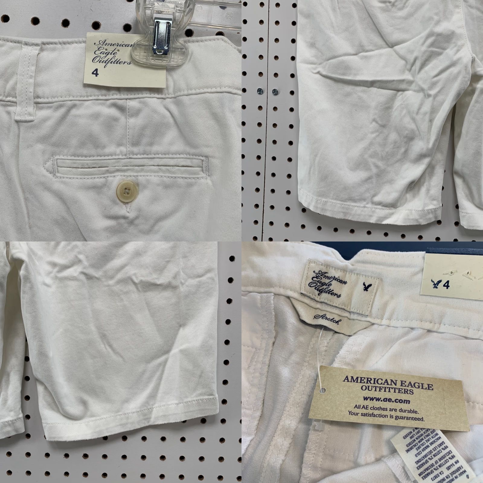 American Eagle Outfitters Vintage American Eagle White Cotton Spandex Chino Shorts Casual Women's Size 4 32x9.5 Size 27" / US 4 / IT 40 - 8 Thumbnail