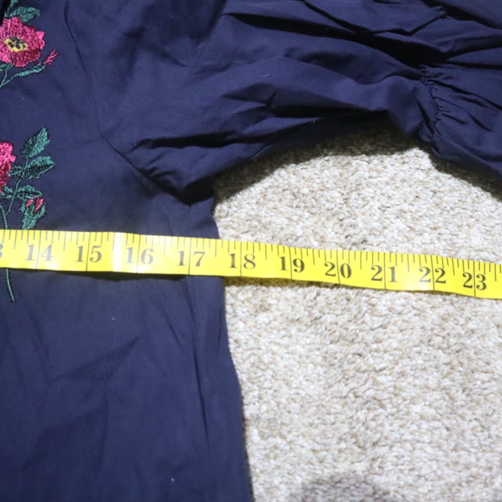 Zara Vintage Zara Women's Long Sleeve Floral Crew Neck Pullover Shirt Medium Blue Size M / US 6-8 / IT 42-44 - 7 Thumbnail