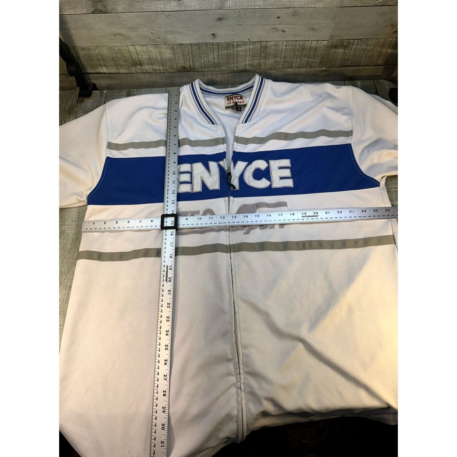 Enyce VINTAGE ENYCE 750 SPORT ZIP JACKET White Blue XXXL Men Jacket Size US XXL / EU 58 / 5 - 2 Thumbnail