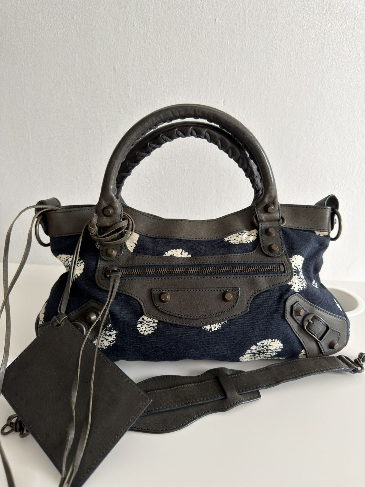 Balenciaga Vintage Balenciaga BB Logo Monogram Canvas Shoulder Bag 