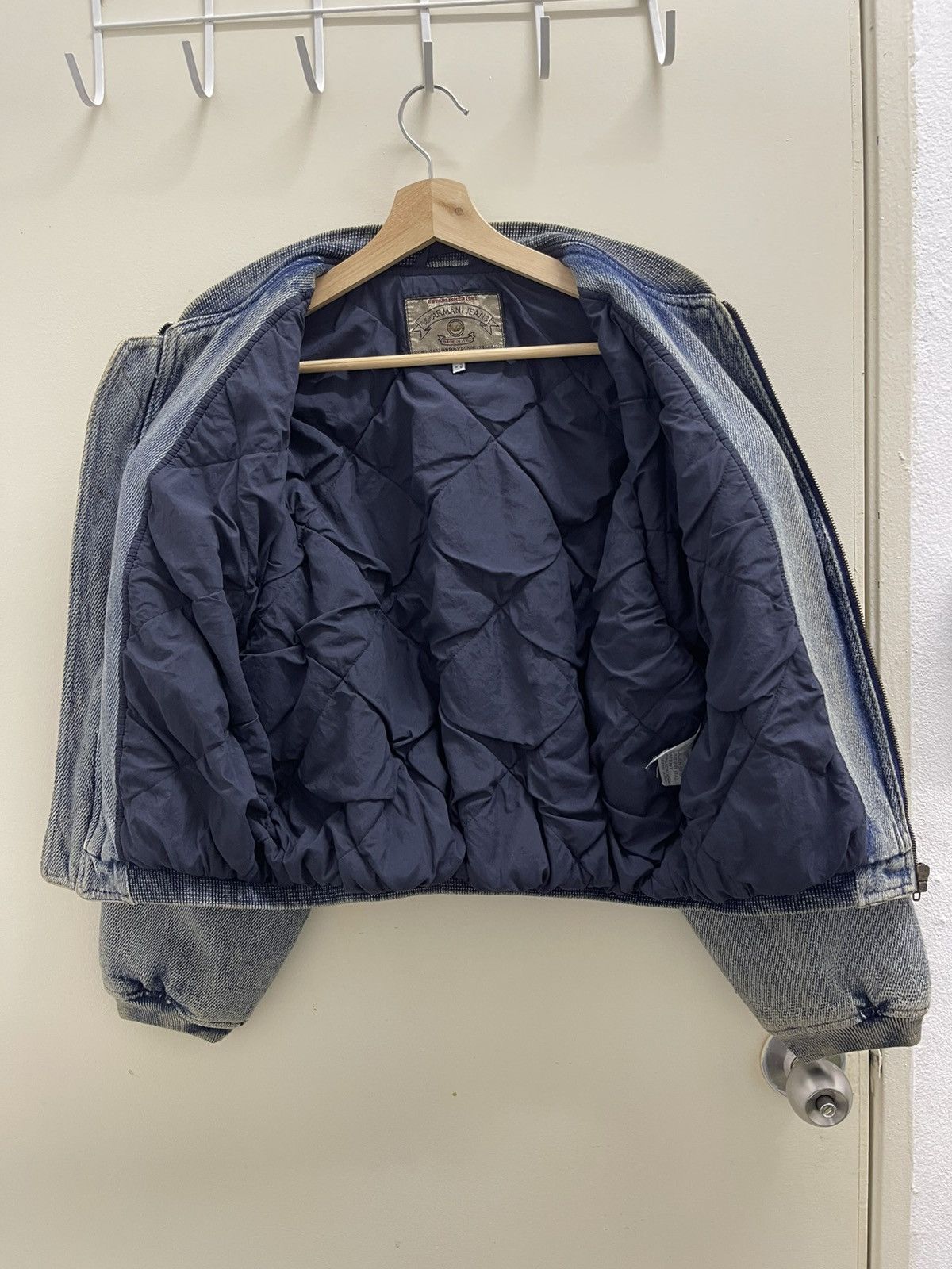 Giorgio Armani Vintage Armani Jeans Denim Bomber Jacket Size US M / EU 48-50 / 2 - 13 Thumbnail
