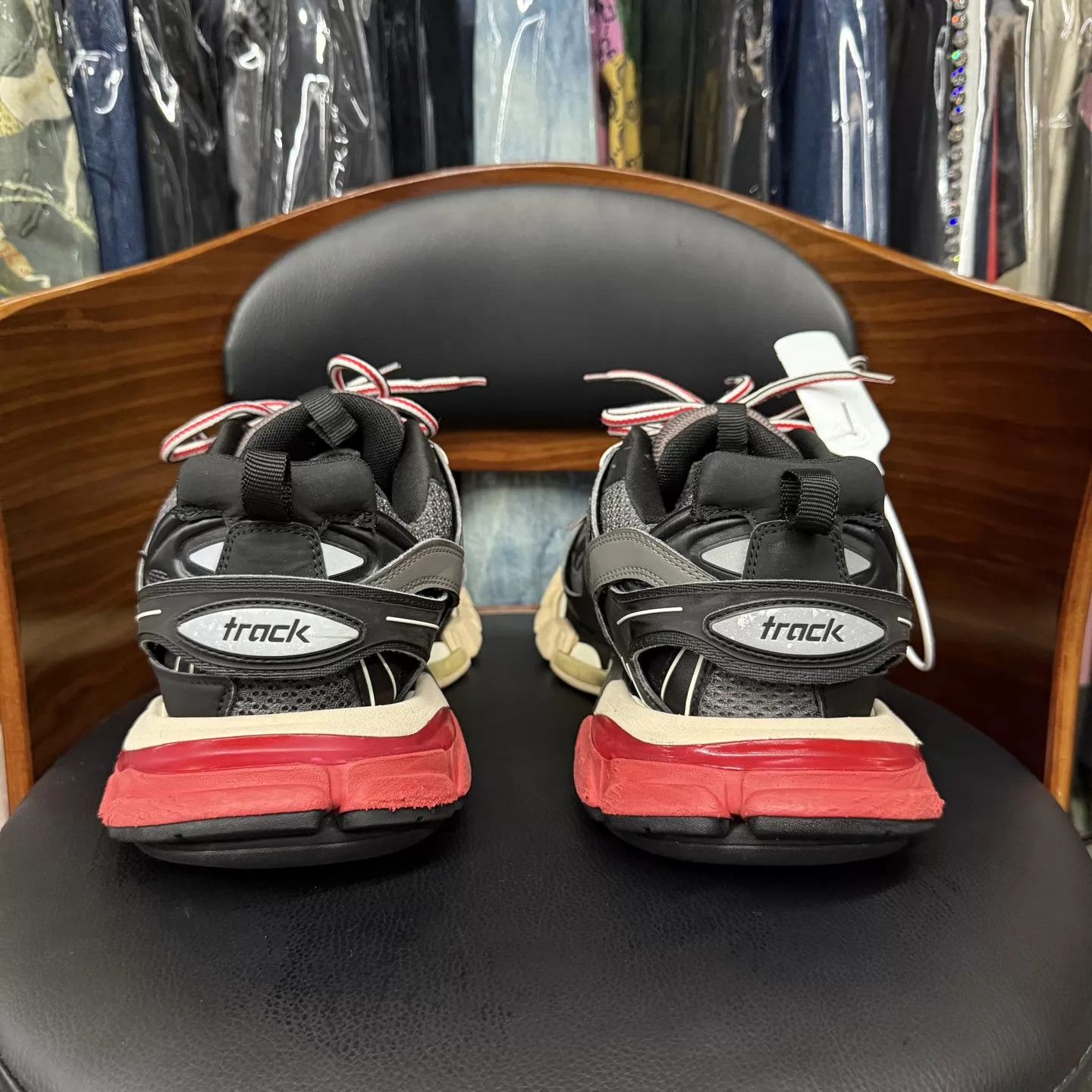 Balenciaga Balenciaga Track 41 Black Red Distressed Original Box Size US 8 / EU 41 - 3 Thumbnail