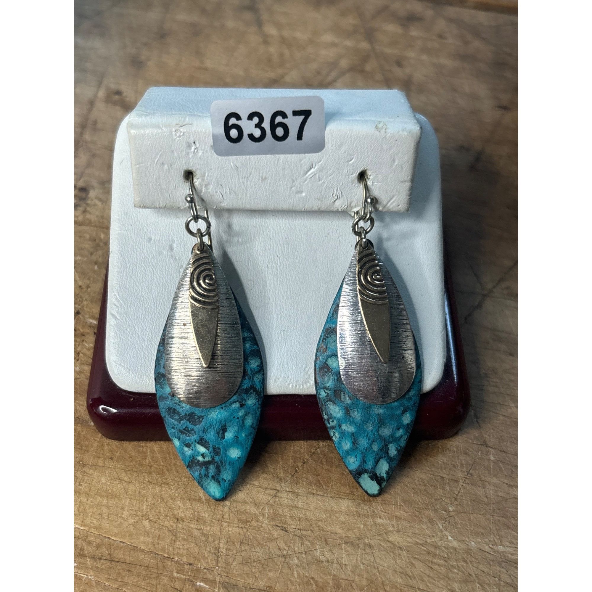 Other Turquoise & Silver-Tone Dangle Earrings With Abstract Leaf D Size ONE SIZE - 6 Thumbnail