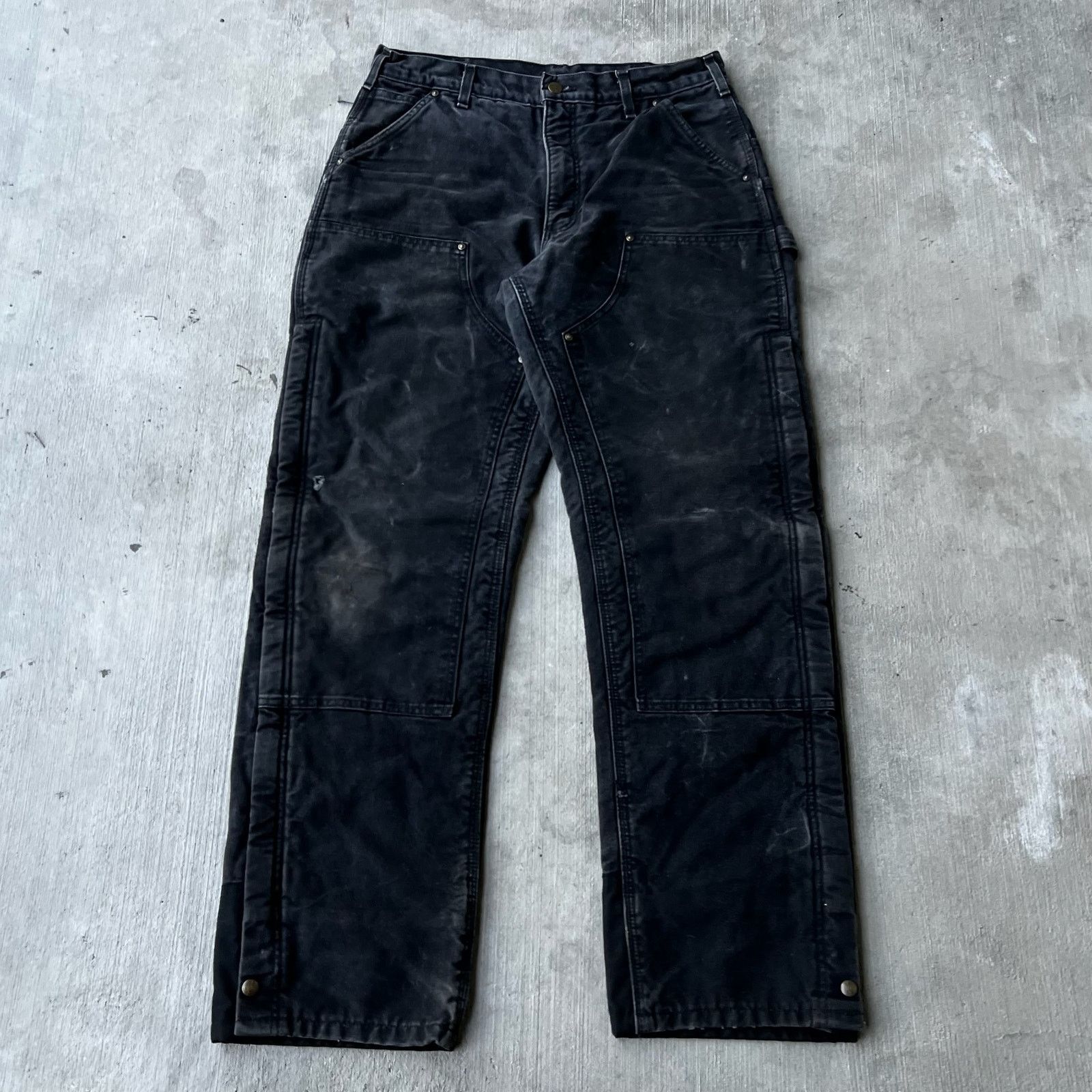 Carhartt faded black insulated double knee work wear pants