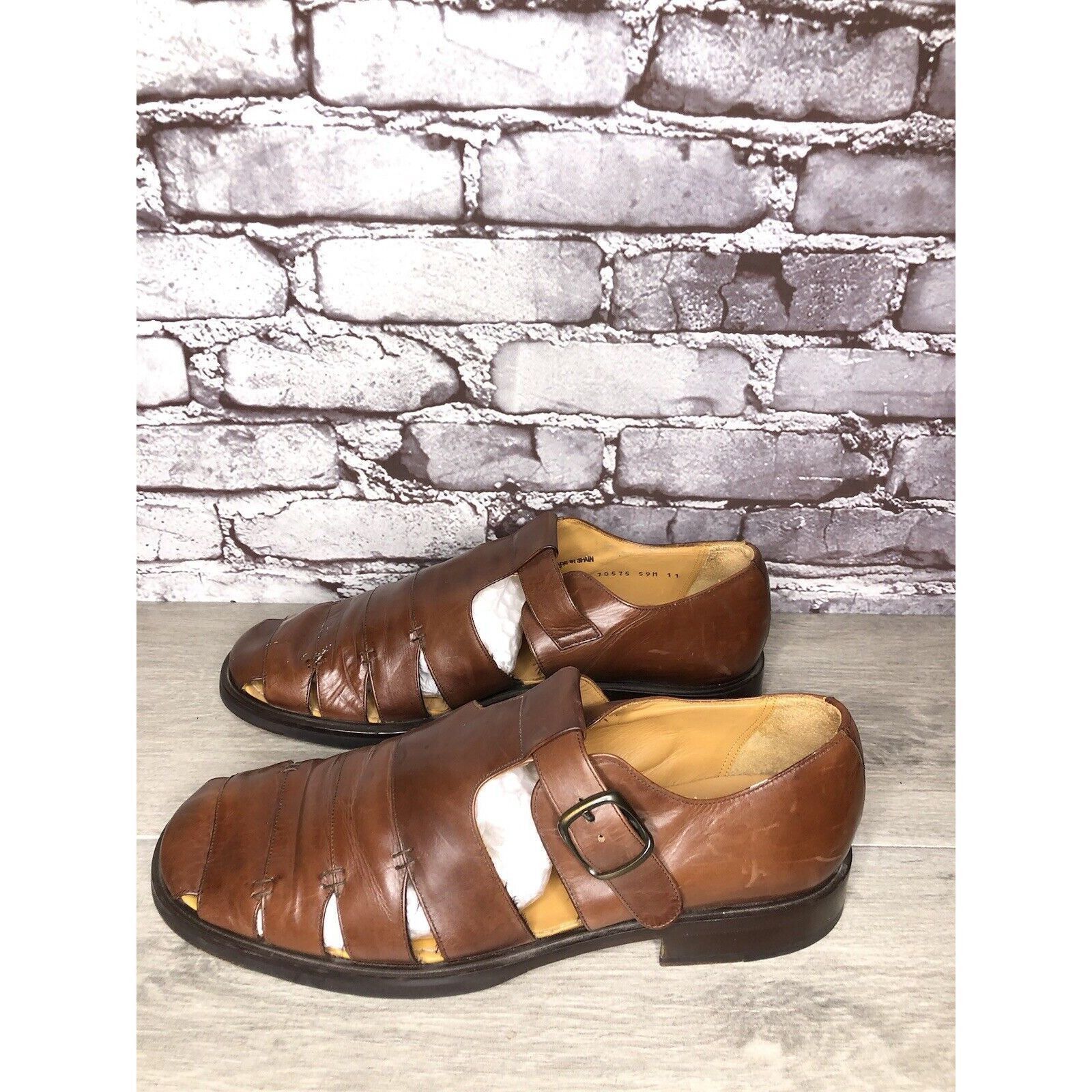 Mezlan Mezlan Diablo Brown Leather Fisherman Strap Casual Sandals M Size US 11 / EU 44 - 1 Thumbnail