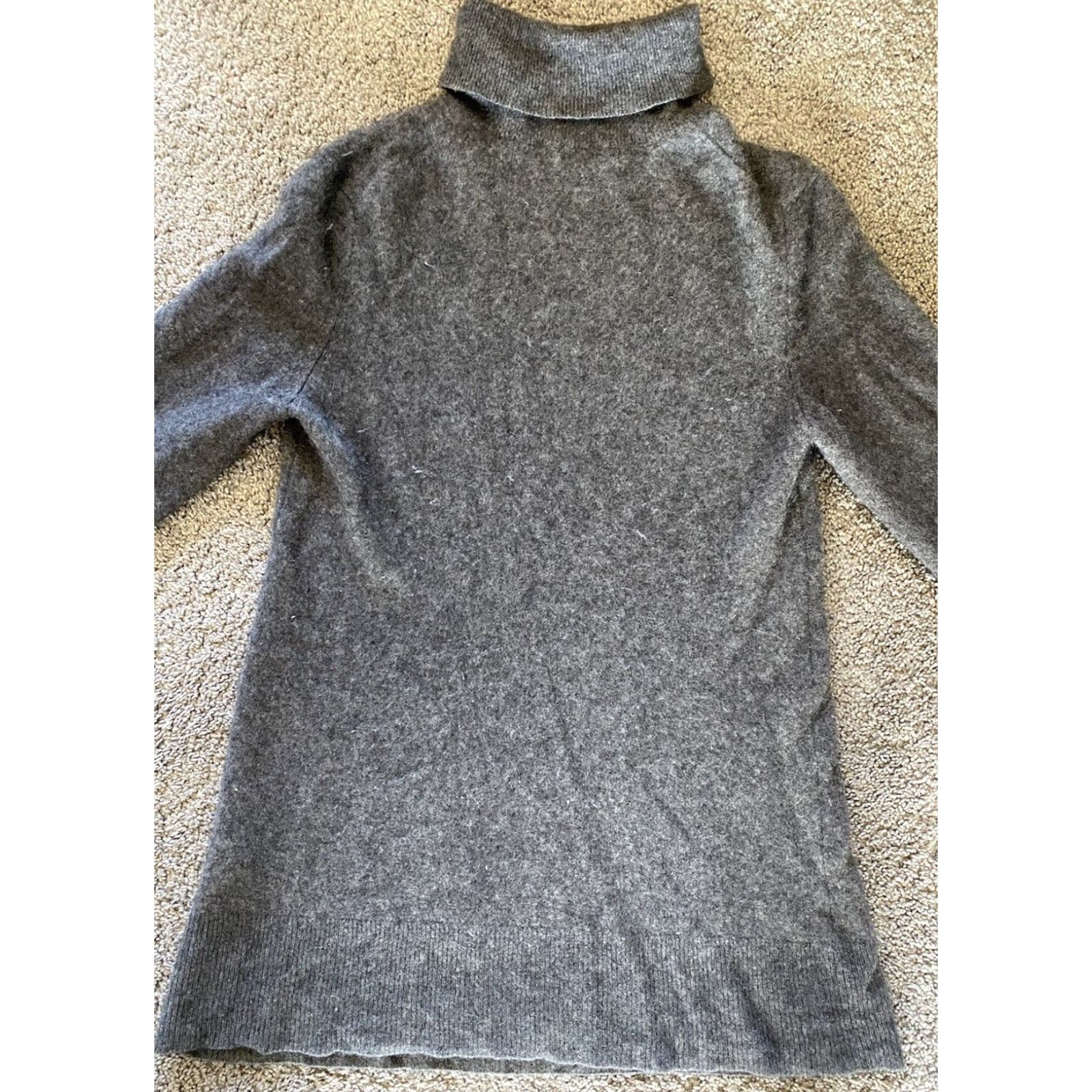 Vintage Katherine Kelly Cashmere Turtleneck Gray Women’s M Sweater Pullover Size M / US 6-8 / IT 42-44 - 2 Thumbnail