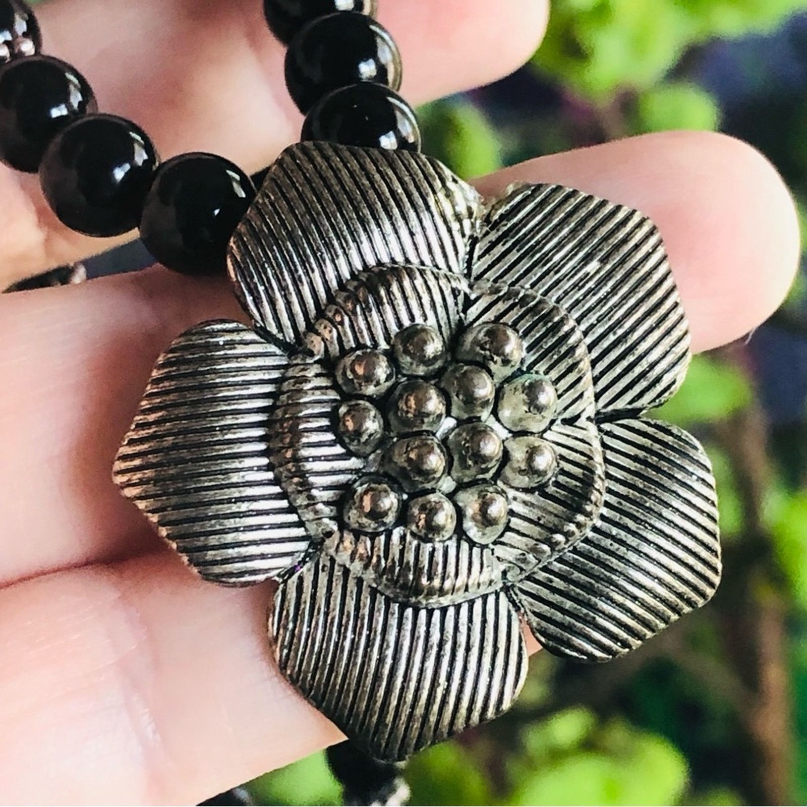Vintage Vintage 80s-90s handmade black chalcedony beaded necklace Size ONE SIZE - 9 Thumbnail