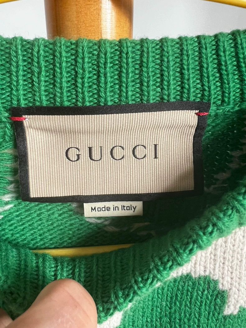 Gucci Gucci Green logo wool sweater Size US L / EU 52-54 / 3 - 3 Thumbnail