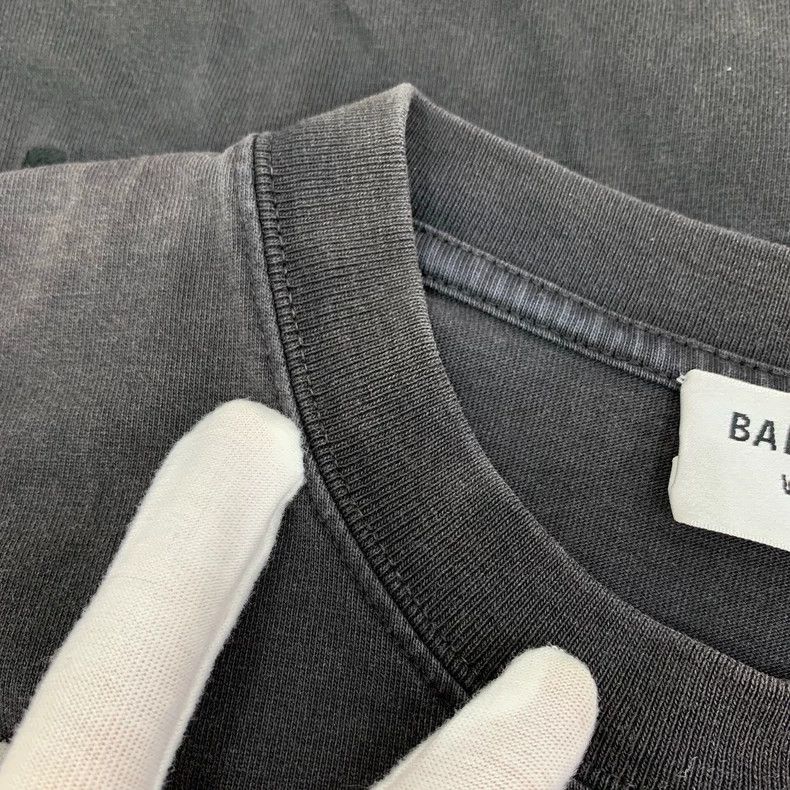 Balenciaga Balenciaga Old cotton crewneck short sleeve T-shirt with b Size US XS / EU 42 / 0 - 9 Thumbnail