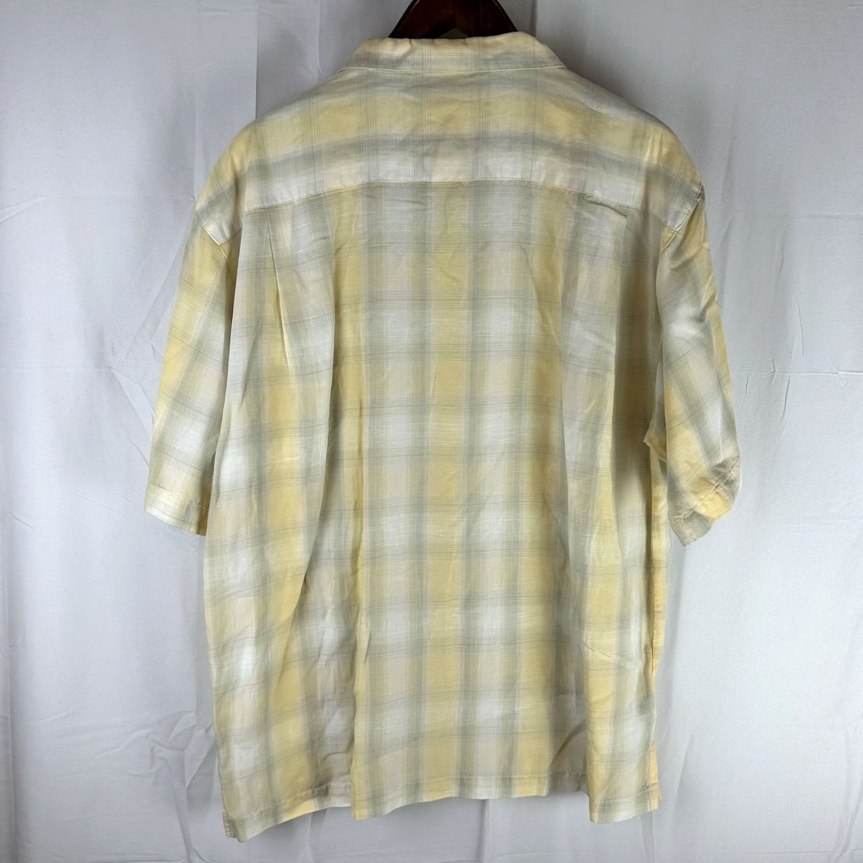 Tommy Bahama Tommy Bahama Linen Blend Camp Shirt Mens Medium Plaid Yellow Short Sleeve - Vintage Size US M / EU 48-50 / 2 - 7 Thumbnail
