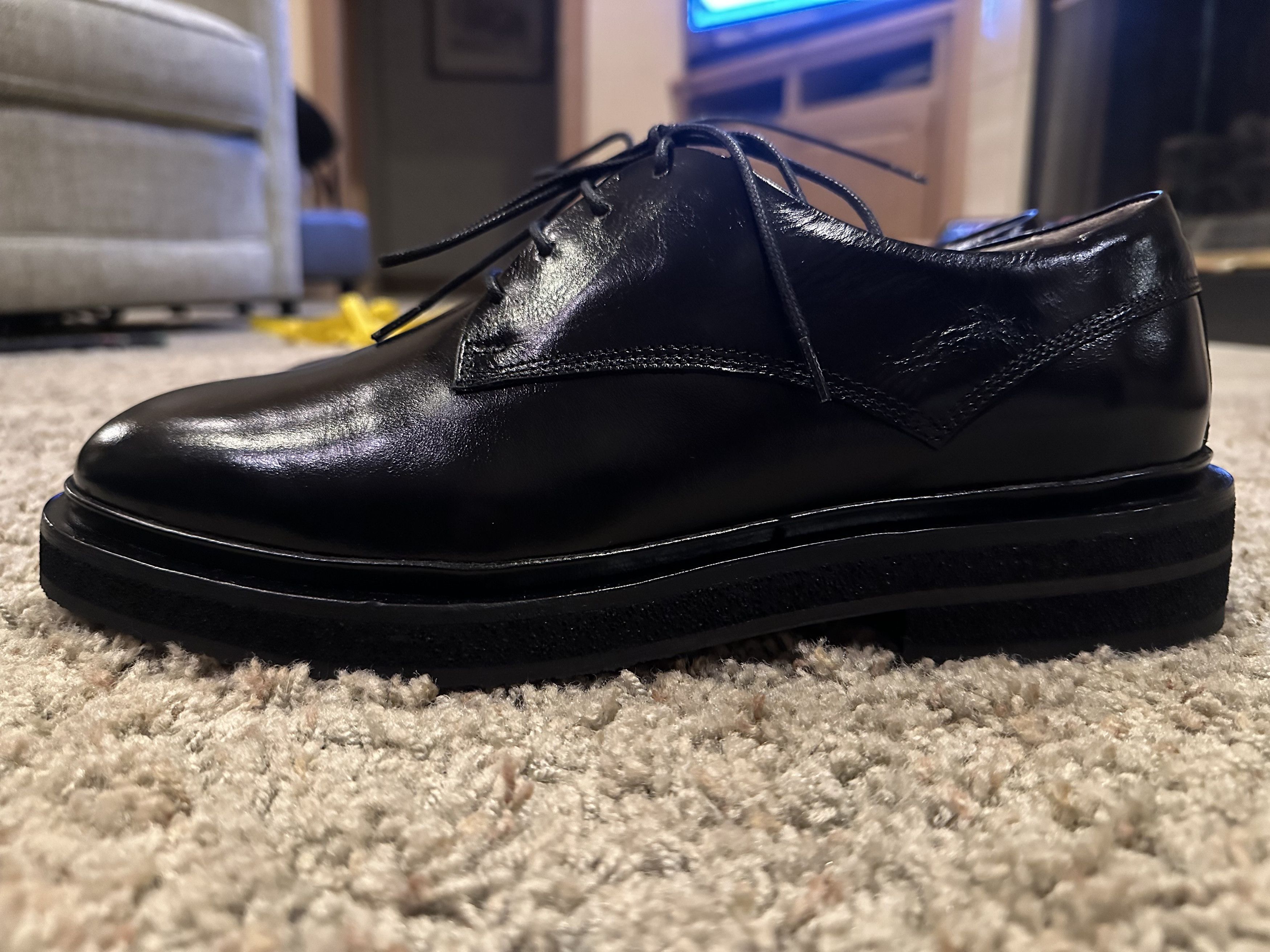 Allsaints AllSaints Escher Derby - Black Leather - 12 US / 11 UK - NEW Size US 12 / EU 45 - 4 Thumbnail