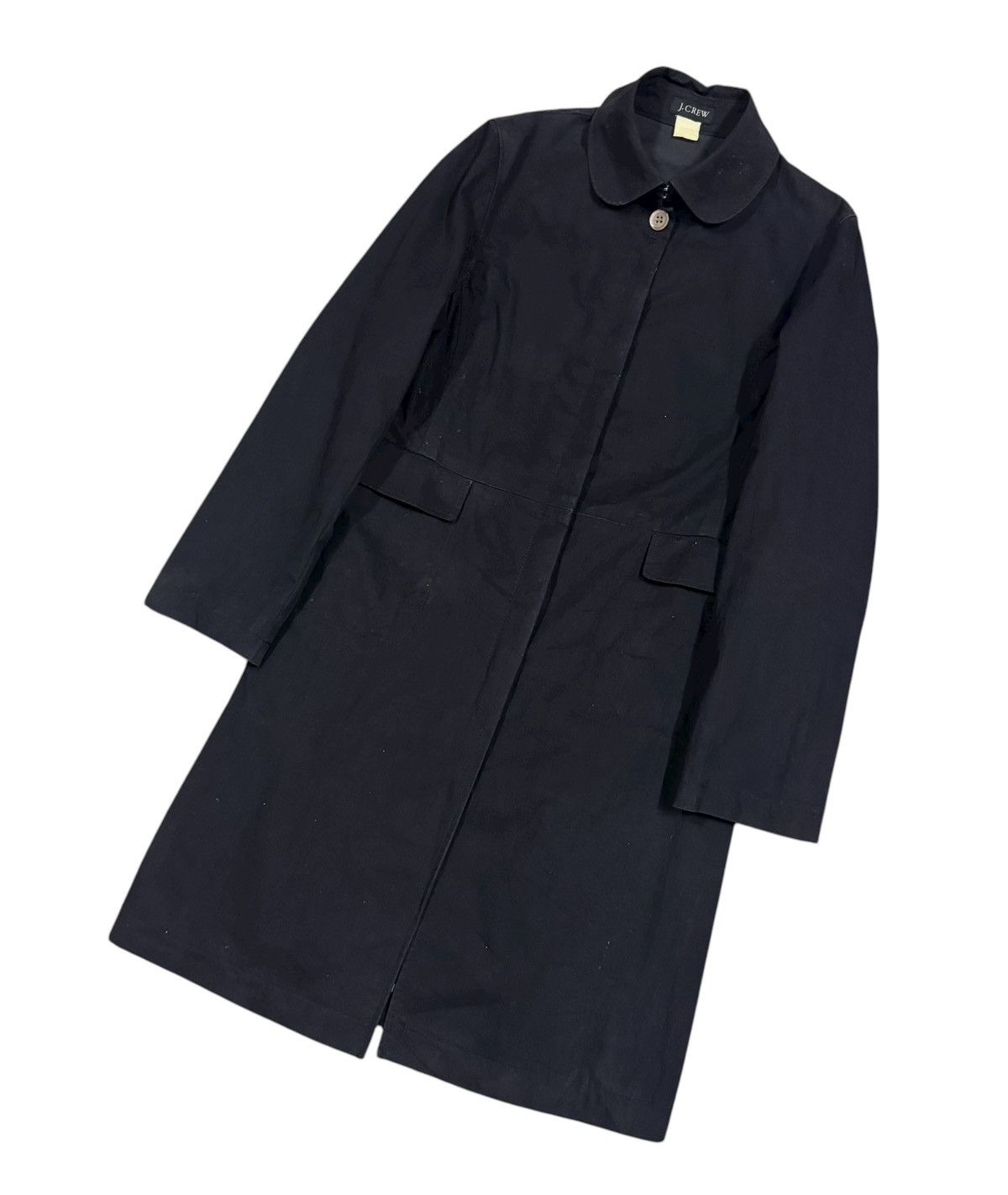 J.Crew Vtg🔥J.Crew Buttoned Black Cotton Long Jacket Size US S / EU 44-46 / 1 - 7 Thumbnail