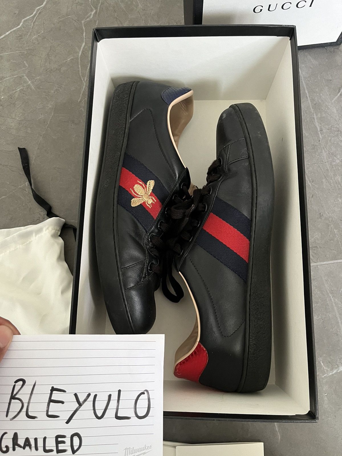 Gucci GUCCI MEN'S ACE TRAINER WITH EMBROIDERY Size US 10 / EU 43 - 1 Thumbnail