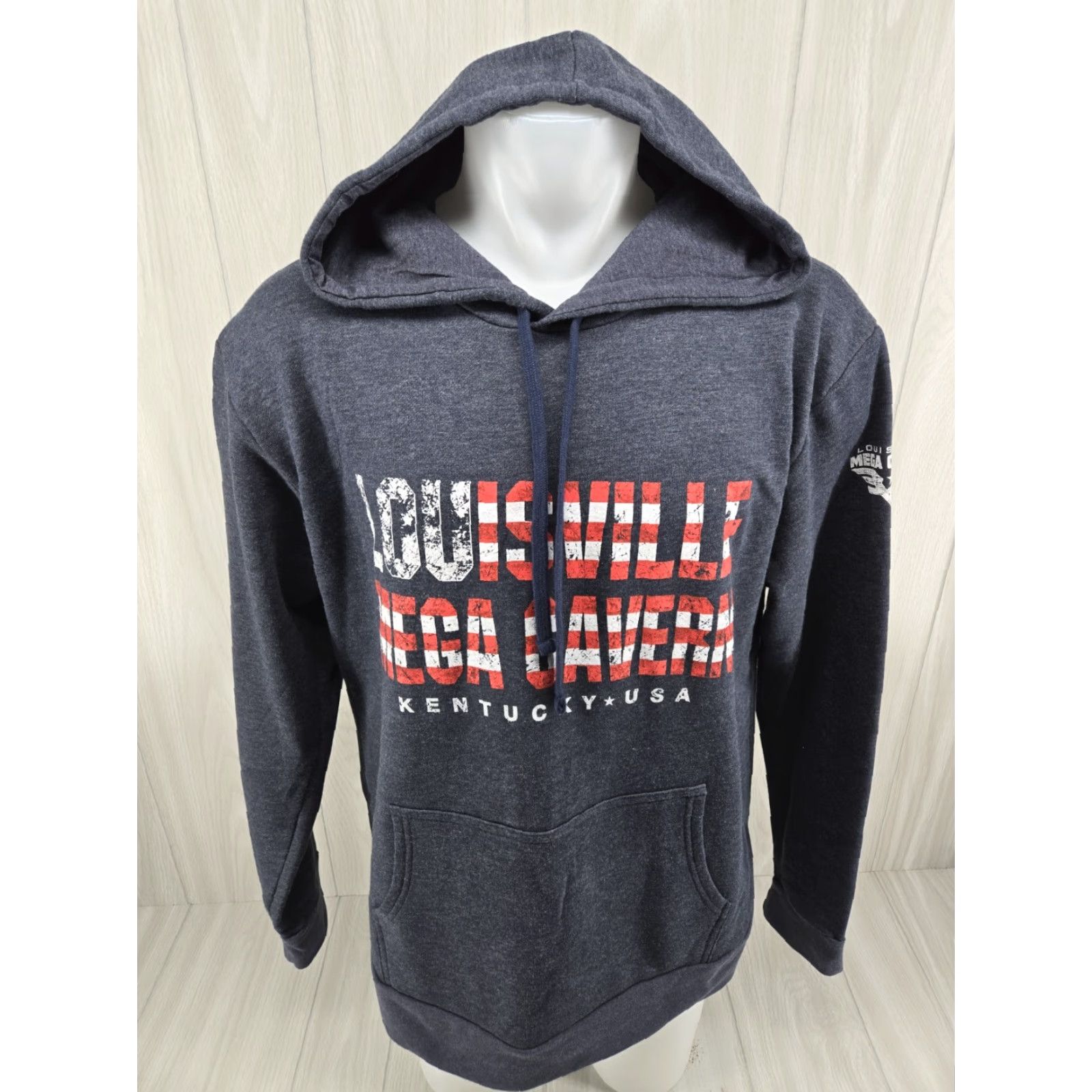 Next Level VINTAGE Louisville Mega Cavern Hoodie Mens XL Blue Pullover Size US XL / EU 56 / 4 - 2 Thumbnail