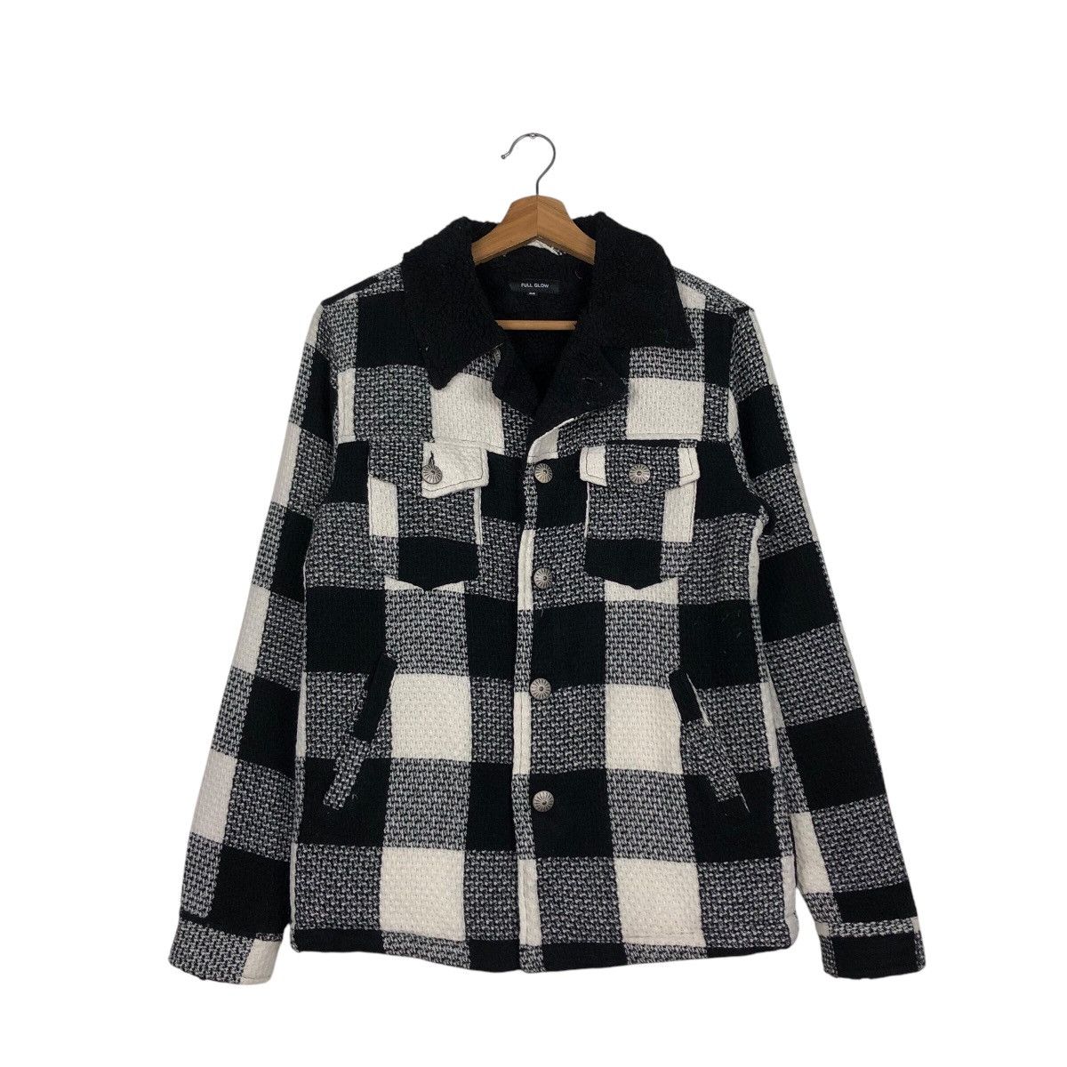 Japanese Brand Full Glow Flannel Shirt Jacket Tartan Design Blanket Fleece Size US M / EU 48-50 / 2 - 2 Thumbnail