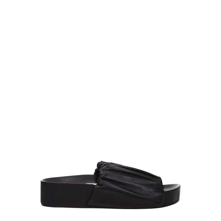 Jil Sander ob1o1e1124 Leather Slippers in Black Size US 6 / IT 36 - 1 Thumbnail