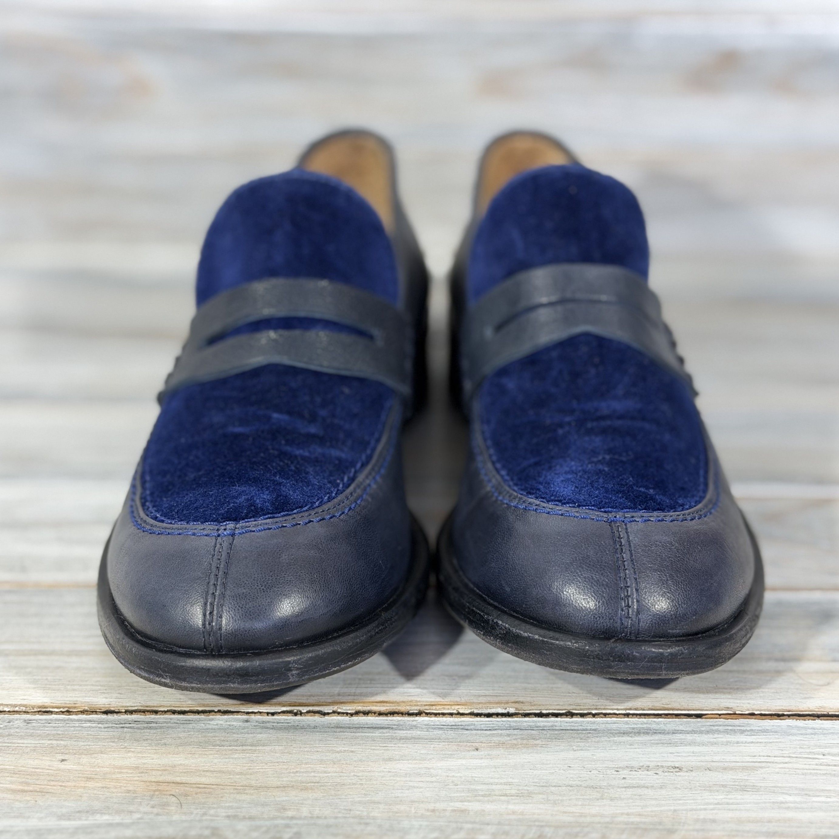 Other LUIS TRENKER Loafers Shoes Navy Made In Italy Luxury Brand Size US 8 / IT 38 - 16 Thumbnail