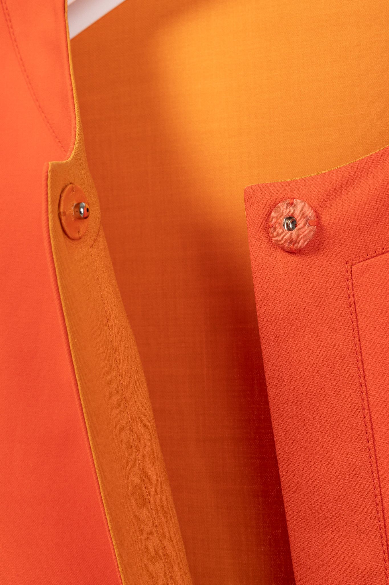 Akris Akris Reversible Firecracker Orange Cotton Trapeze Jacket Size XL / US 12-14 / IT 48-50 - 13 Thumbnail
