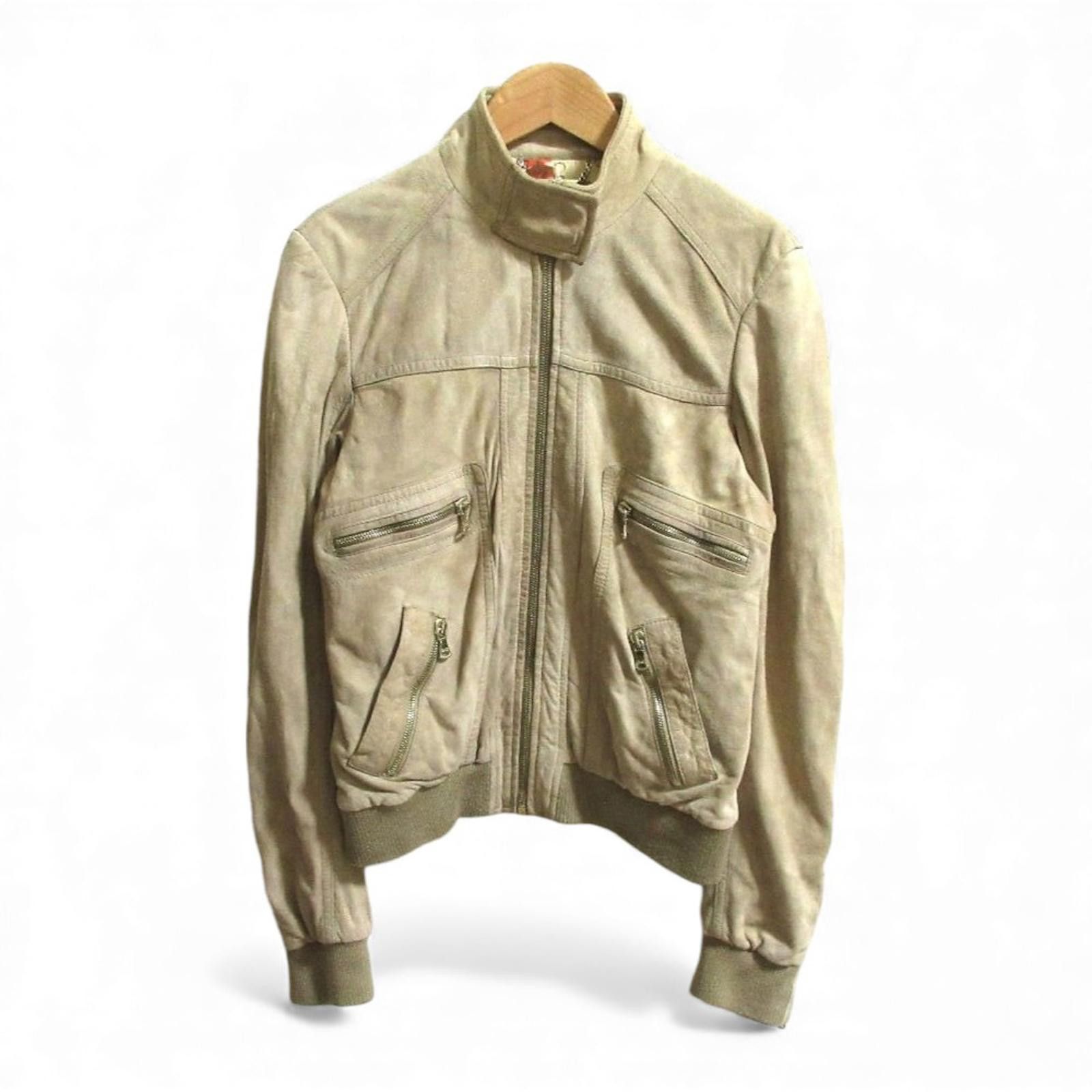 Prada Dolce & Gabbana - Beige Suede Leather Jacket Size US M / EU 48-50 / 2 - 4 Thumbnail