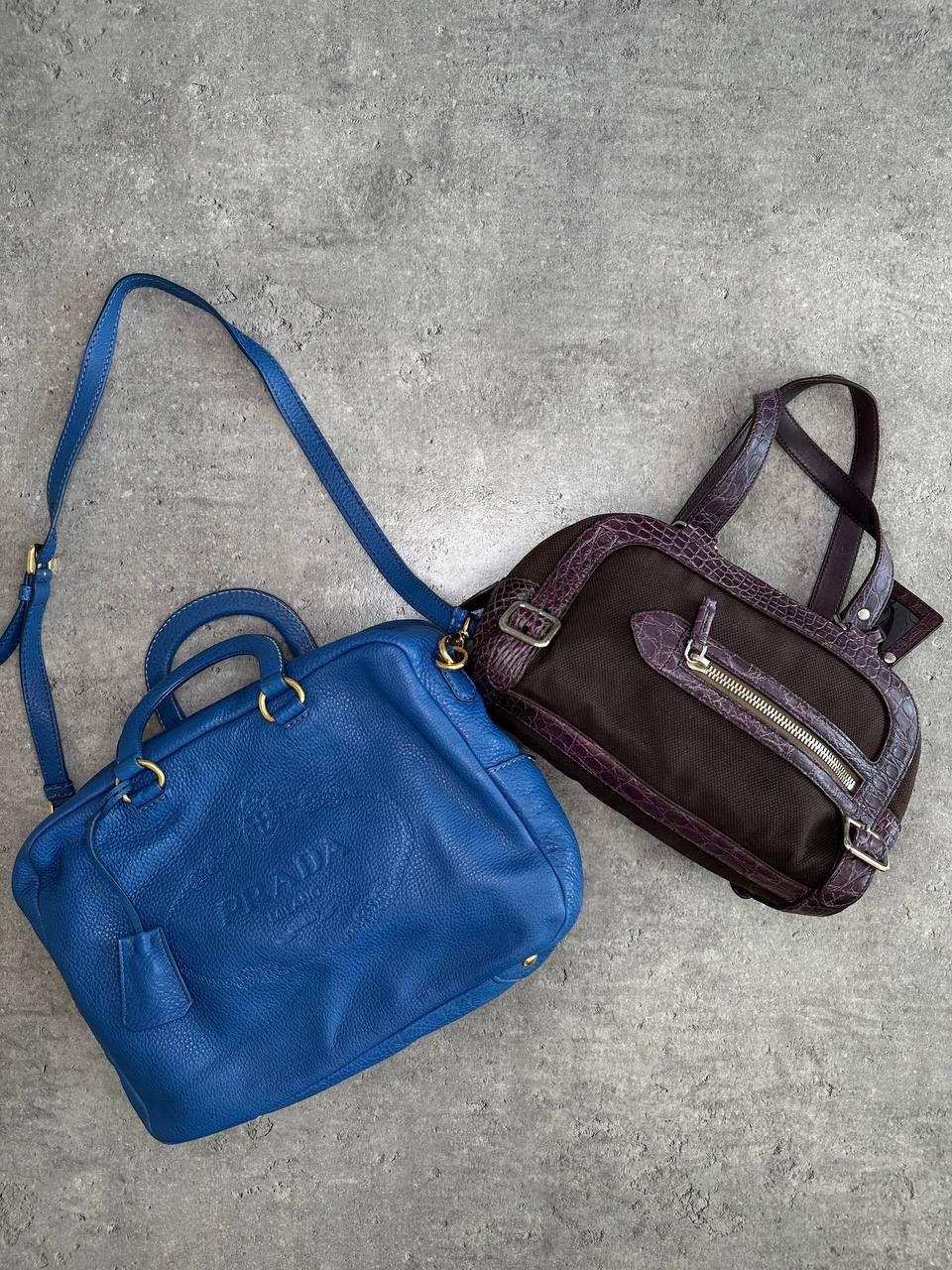 Dior Prada Vitello Zipper Buckle Bag Bowling crocodile purple Size ONE SIZE - 23 Thumbnail
