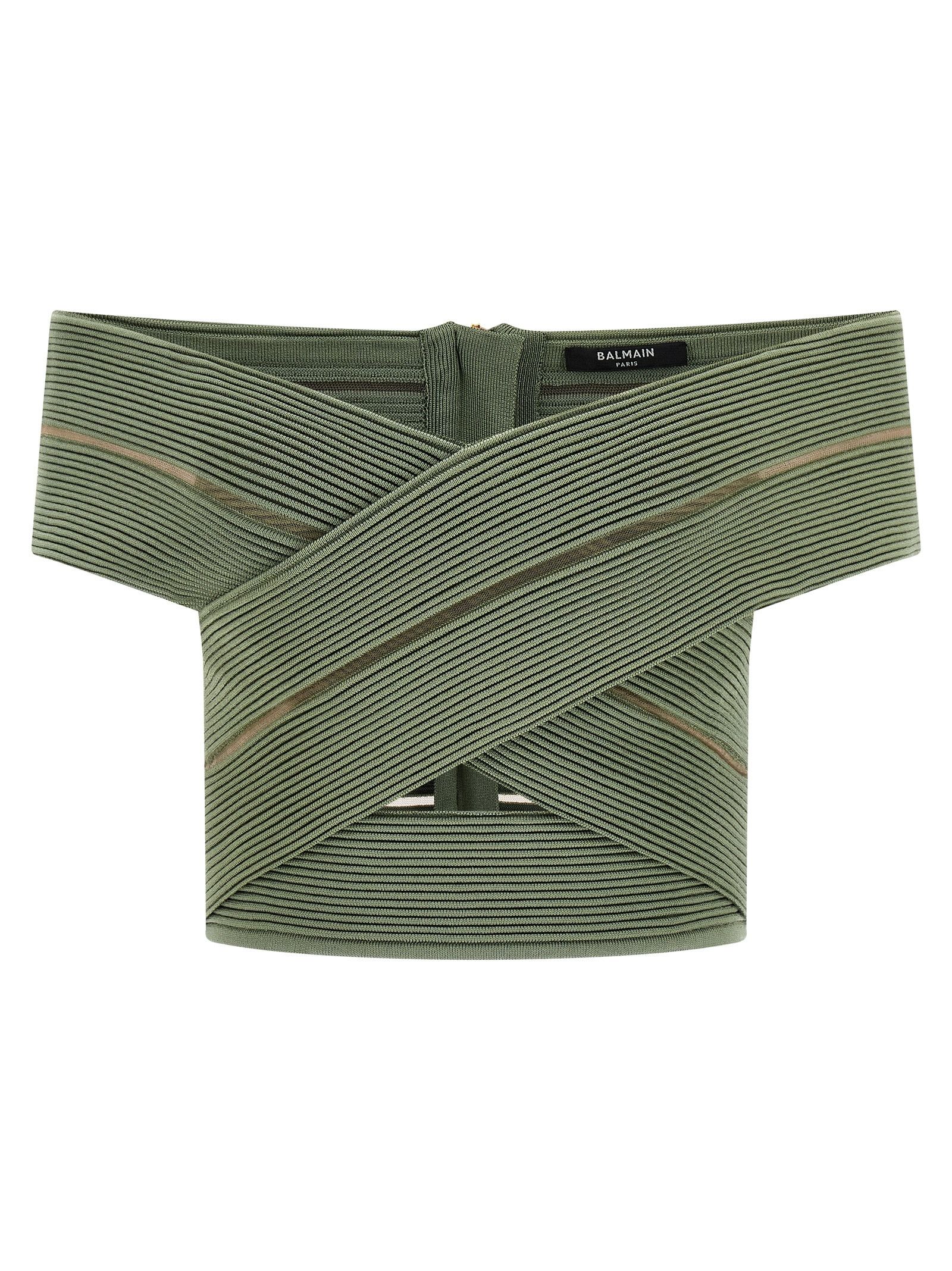 Balmain Off-the-shoulder crop top Size M / US 6-8 / IT 42-44 - 1 Thumbnail