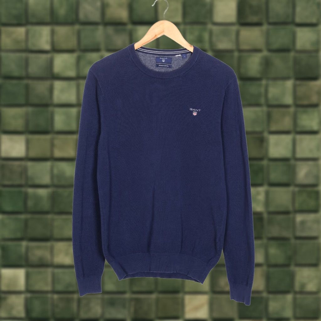 Gant GANT Jumper Sweater Men L Crew Neck Premium Cotton VR3647 VR3647 Blue Colour Logo Vintage? No Size US L / EU 52-54 / 3 - 1 Thumbnail