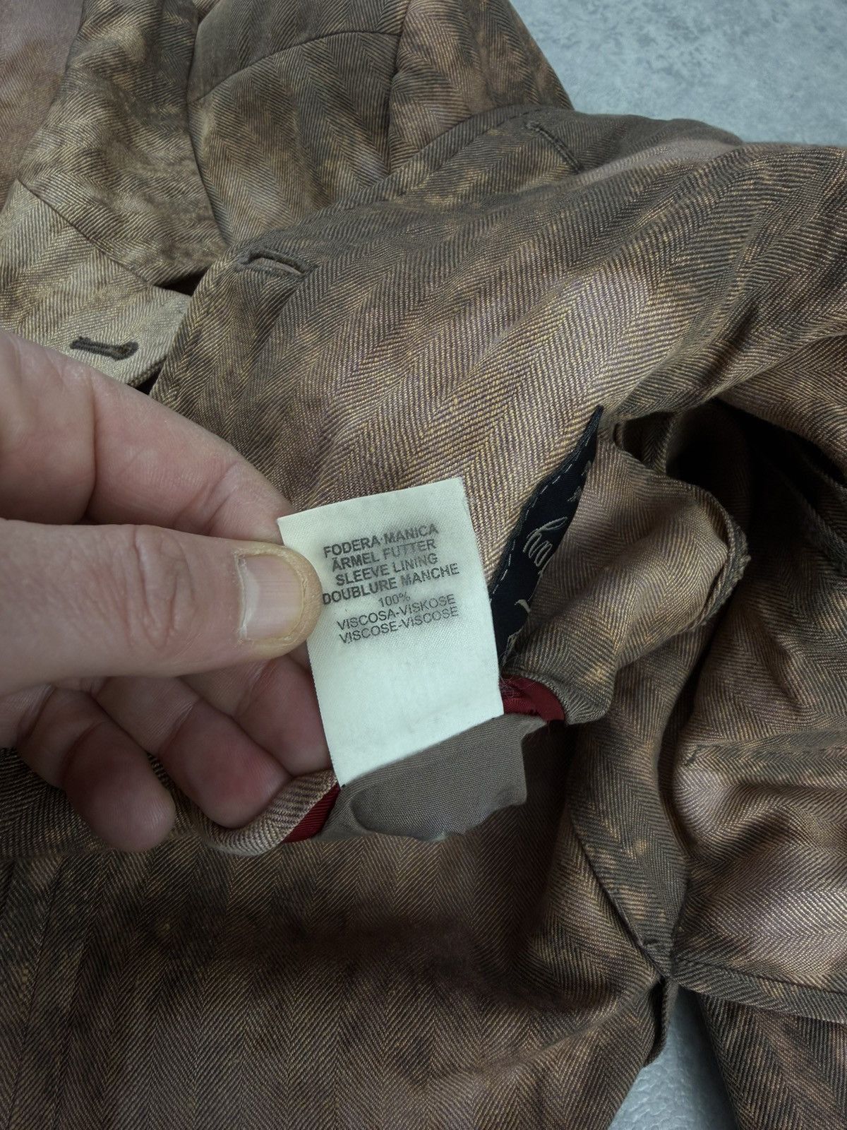 Fay Fay Linen Blazer Custom Hand Bleached Herringbone Size 50 Size US M / EU 48-50 / 2 - 12 Thumbnail