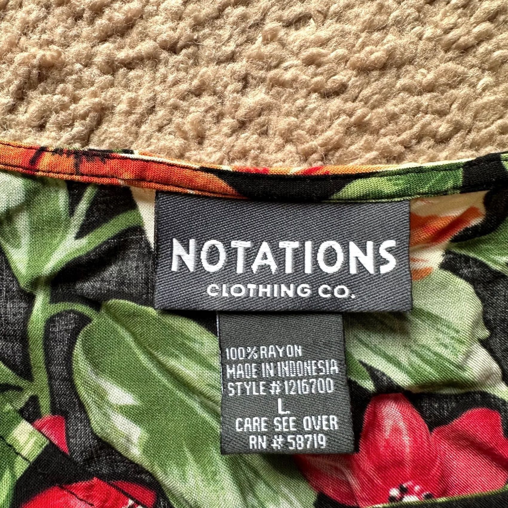 Vintage Notations Top Womens Large Floral Rayon Lightweight Straps Pullover Black Size L / US 10 / IT 46 - 5 Thumbnail