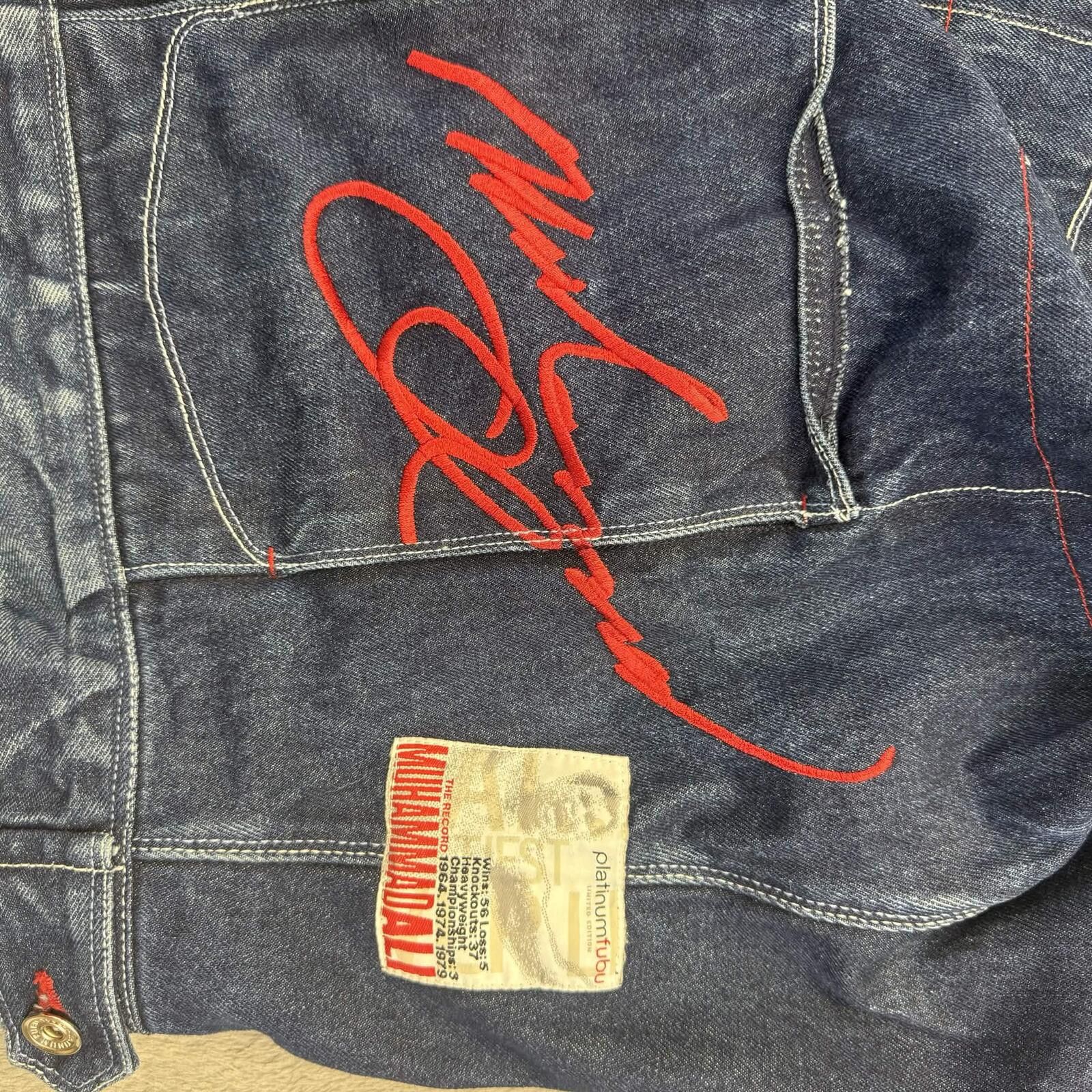 Fubu Muhammad Ali Fubu Vintage Platinum Denim Jacket Size US XL / EU 56 / 4 - 4 Thumbnail