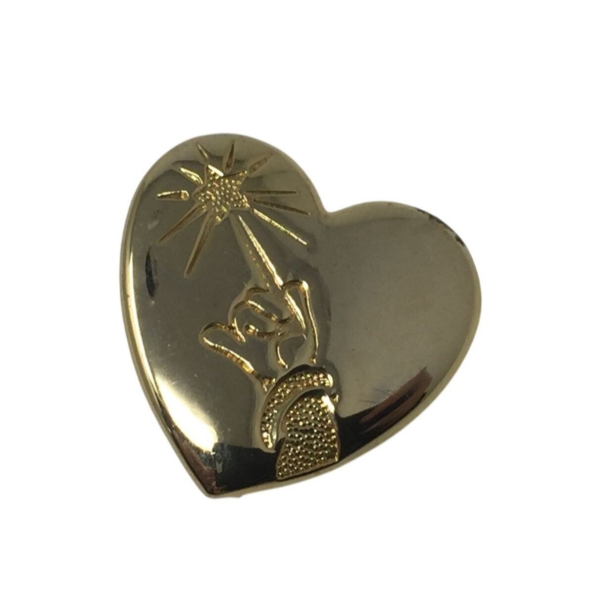 Disney The Variety Club Arm & Wand Vintage Goldtone Heart Shaped Di Size ONE SIZE - 1 Thumbnail