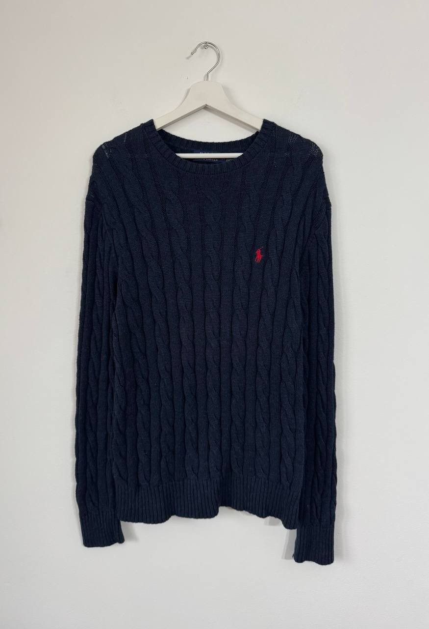 Polo Ralph Lauren Polo Ralph Lauren Cable Knit Sweater Navy–Classic Pony Logo Size US M / EU 48-50 / 2 - 1 Thumbnail