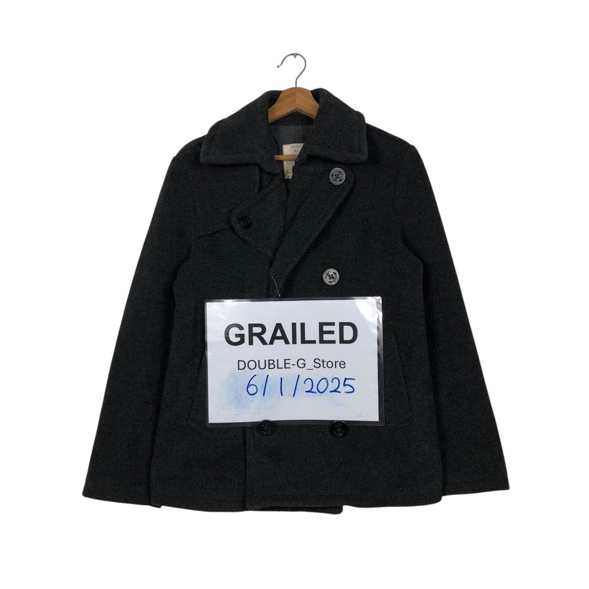 Japanese Brand 📌Iconic Black Wool Biker Jacket Double Collar Global Work Size US M / EU 48-50 / 2 - 1 Thumbnail